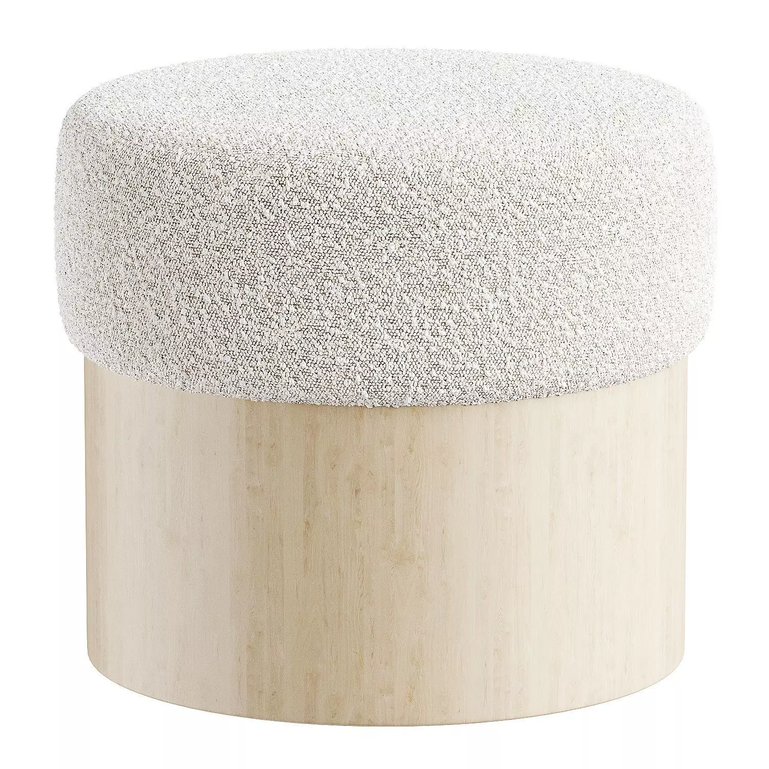 pouf white 3 3D model_0