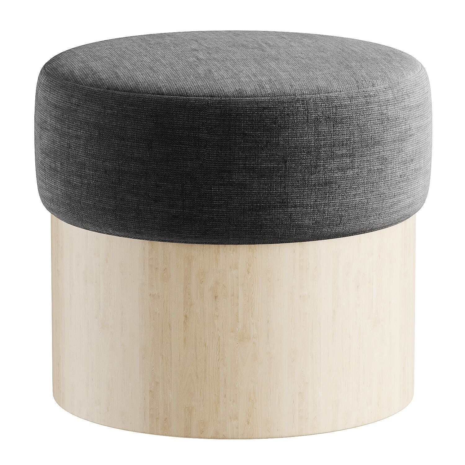 pouf white 3 3D model_3