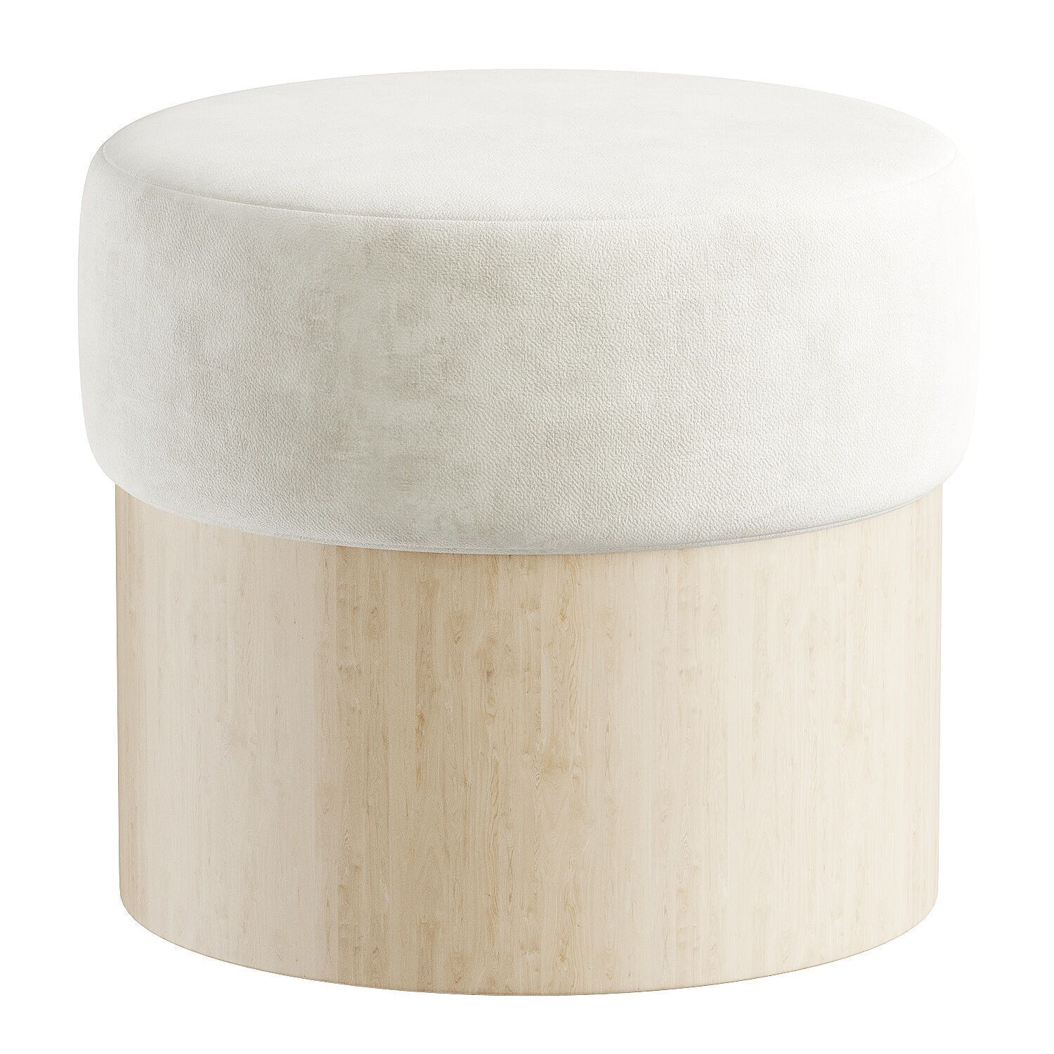 pouf white 3 3D model_5