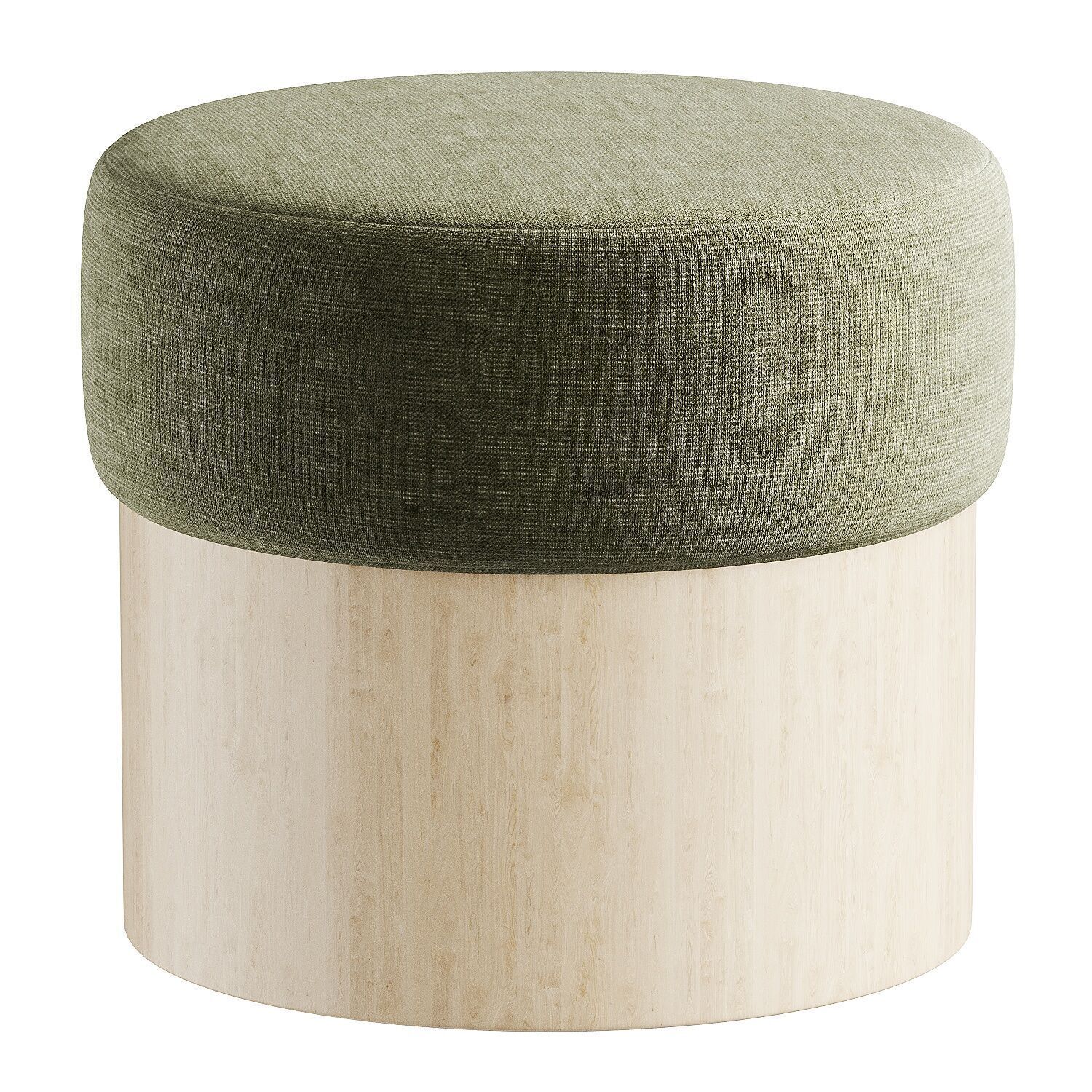 pouf white 3 3D model_2