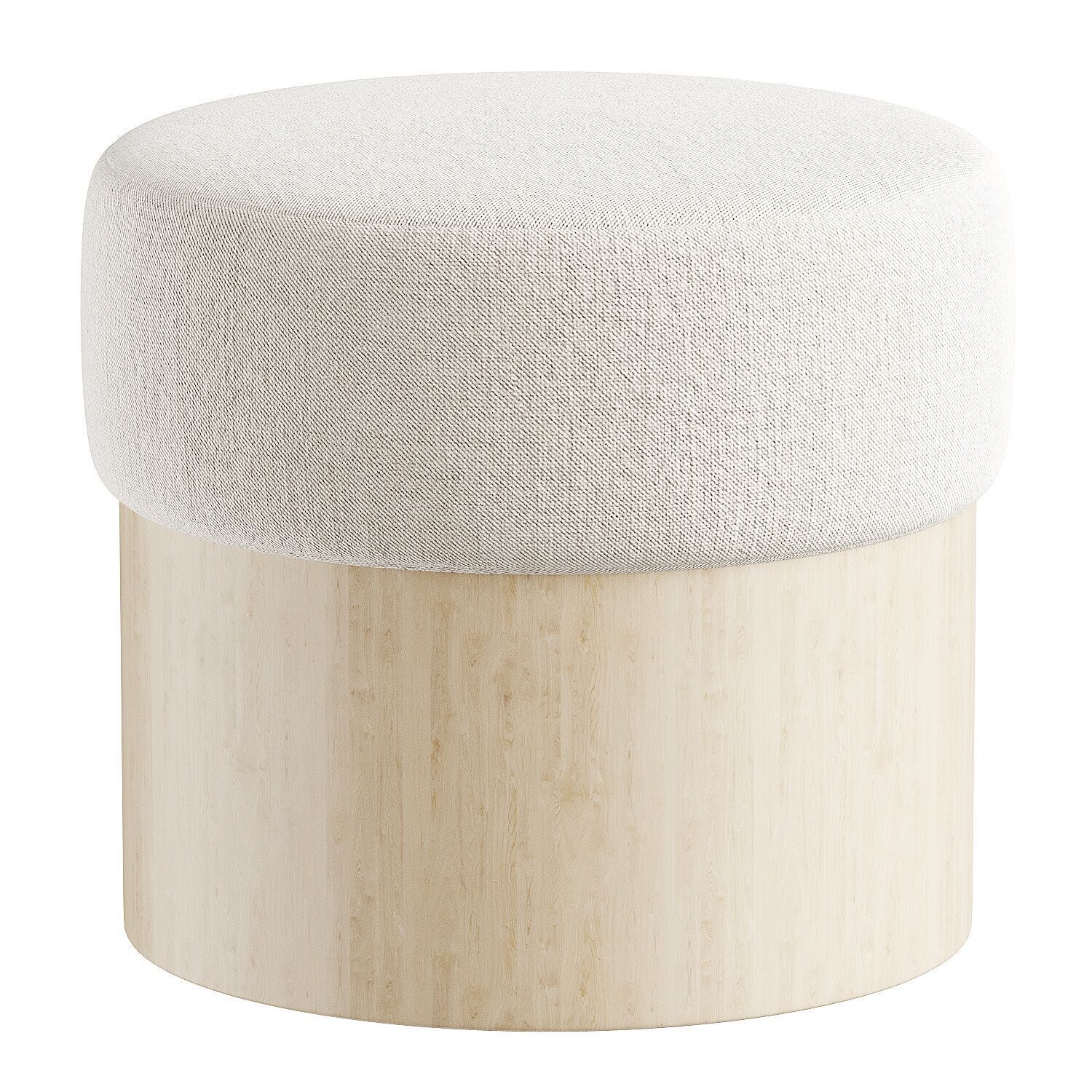 pouf white 3 3D model_4
