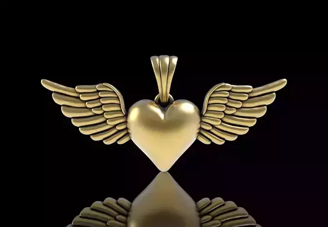 Heart with Wings Pendant