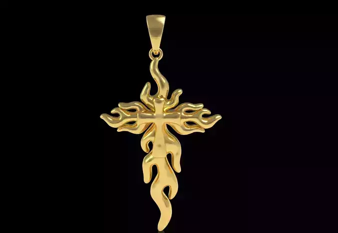 Flame Cross Pendant