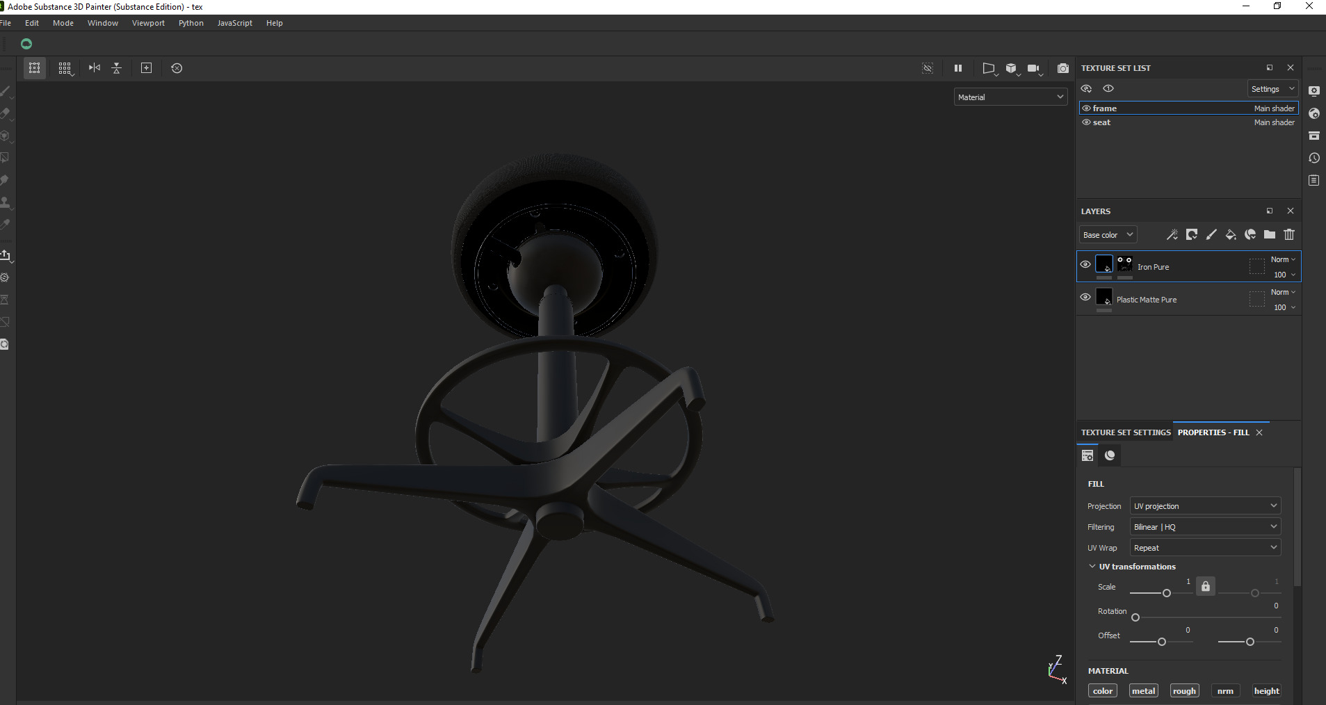 Modern Adjustable Swivel Stool 3D Model Low-poly 3D model_27