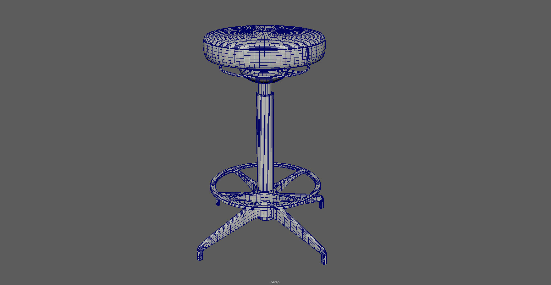 Modern Adjustable Swivel Stool 3D Model Low-poly 3D model_17
