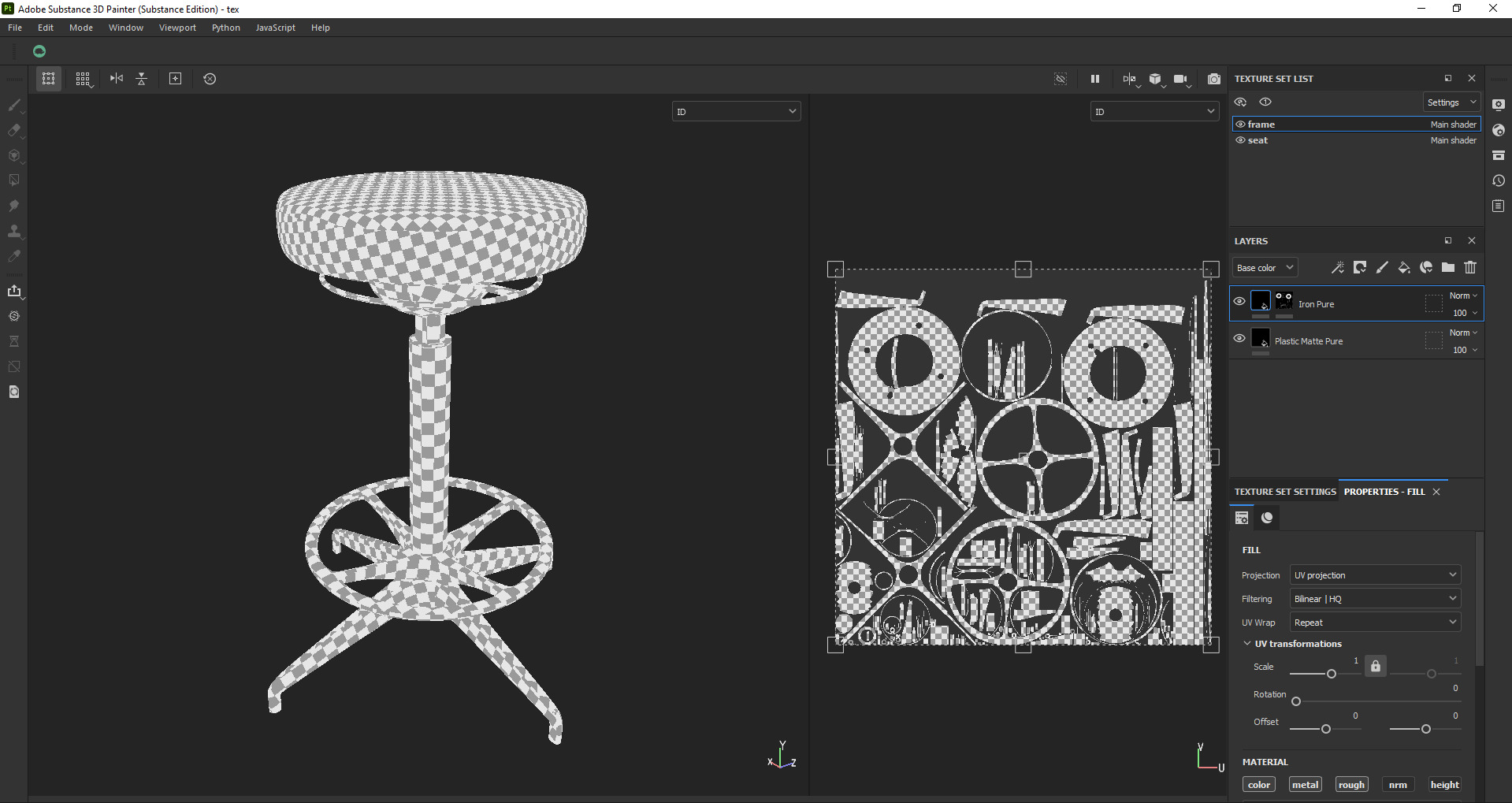 Modern Adjustable Swivel Stool 3D Model Low-poly 3D model_28