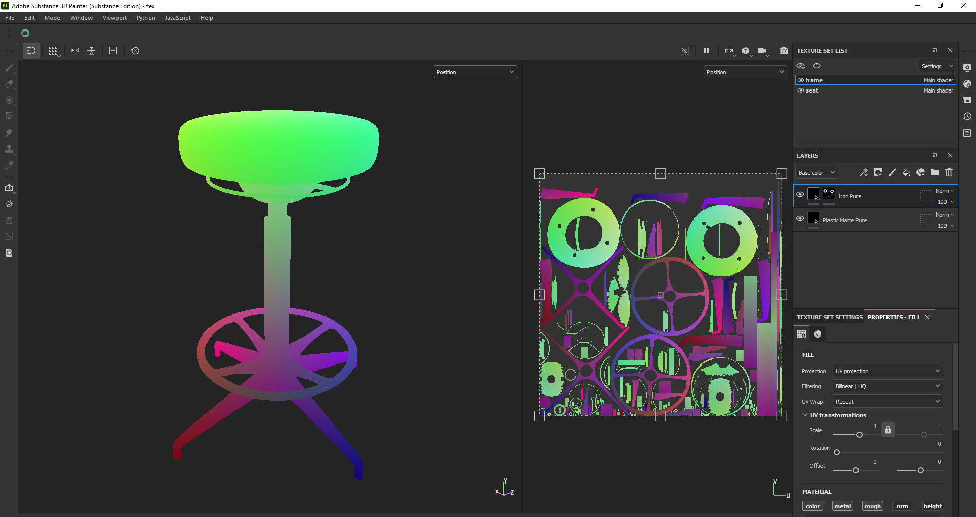 Modern Adjustable Swivel Stool 3D Model Low-poly 3D model_30