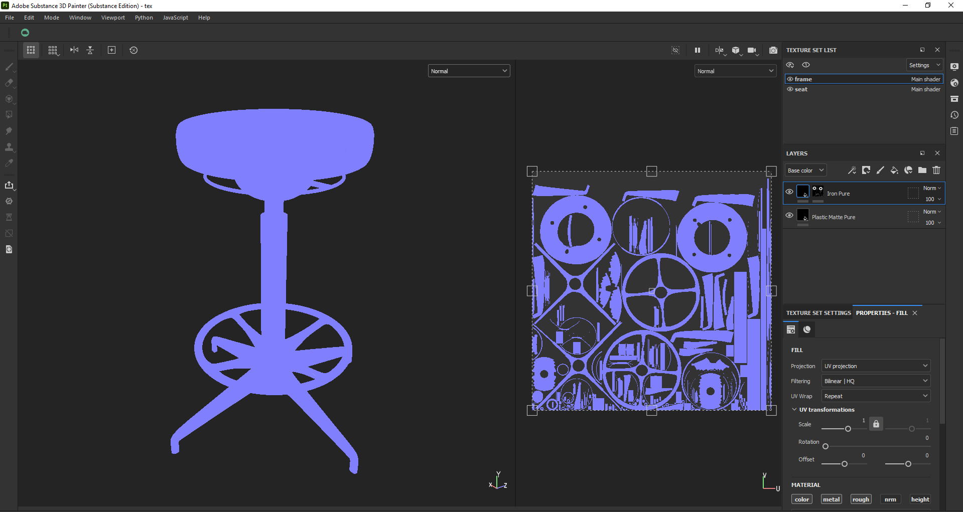 Modern Adjustable Swivel Stool 3D Model Low-poly 3D model_21