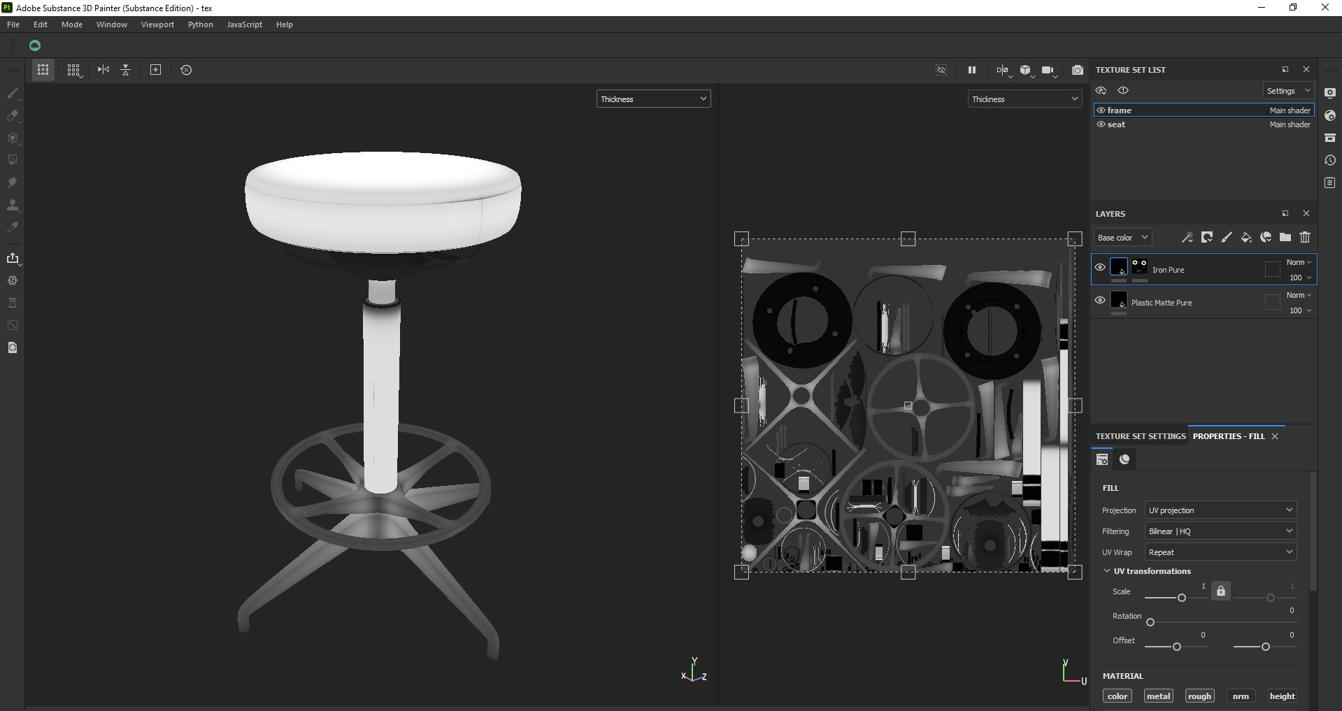 Modern Adjustable Swivel Stool 3D Model Low-poly 3D model_25