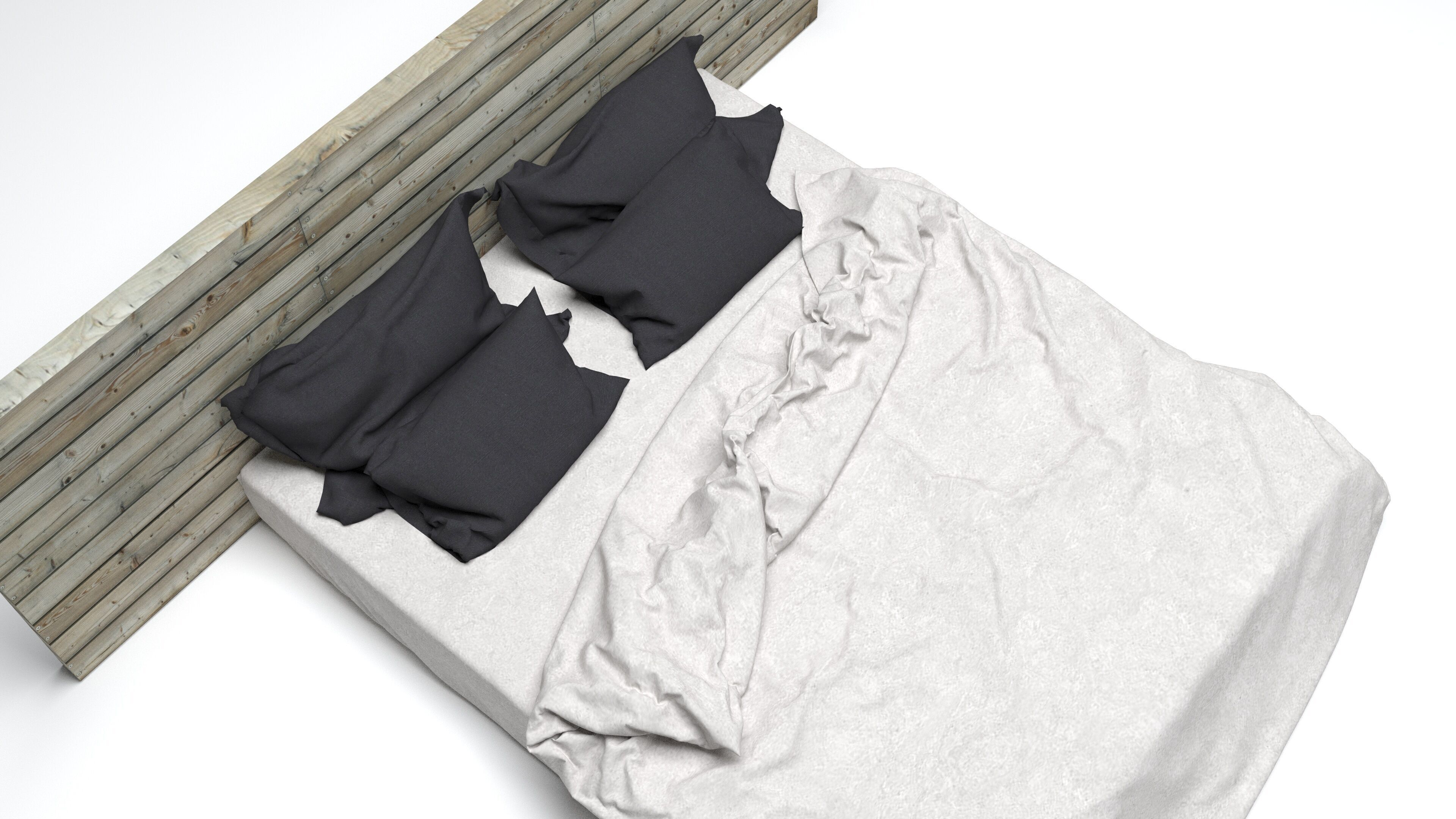 Scandinavian Bed Model 3D model_3