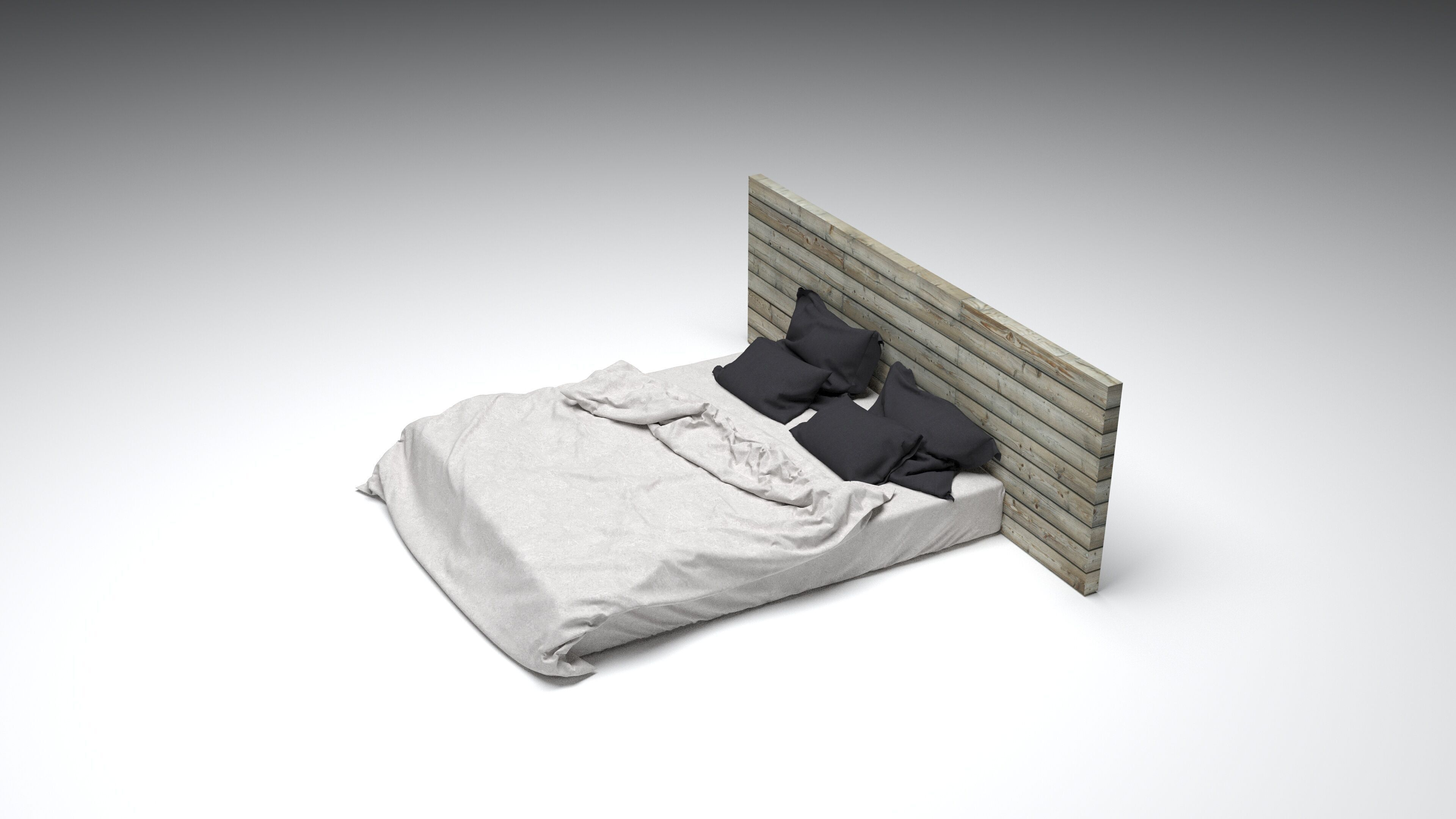 Scandinavian Bed Model 3D model_5