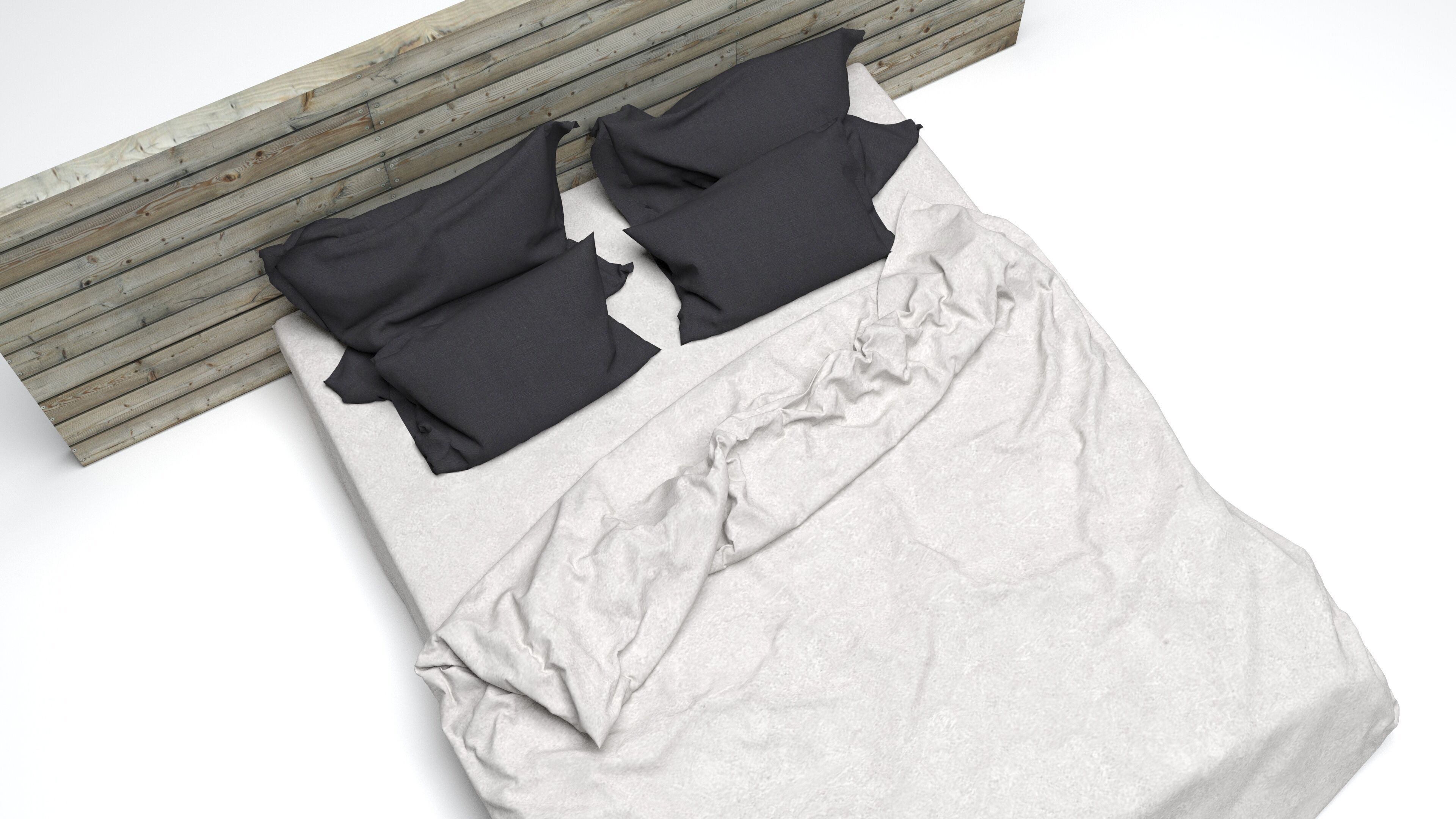 Scandinavian Bed Model 3D model_6