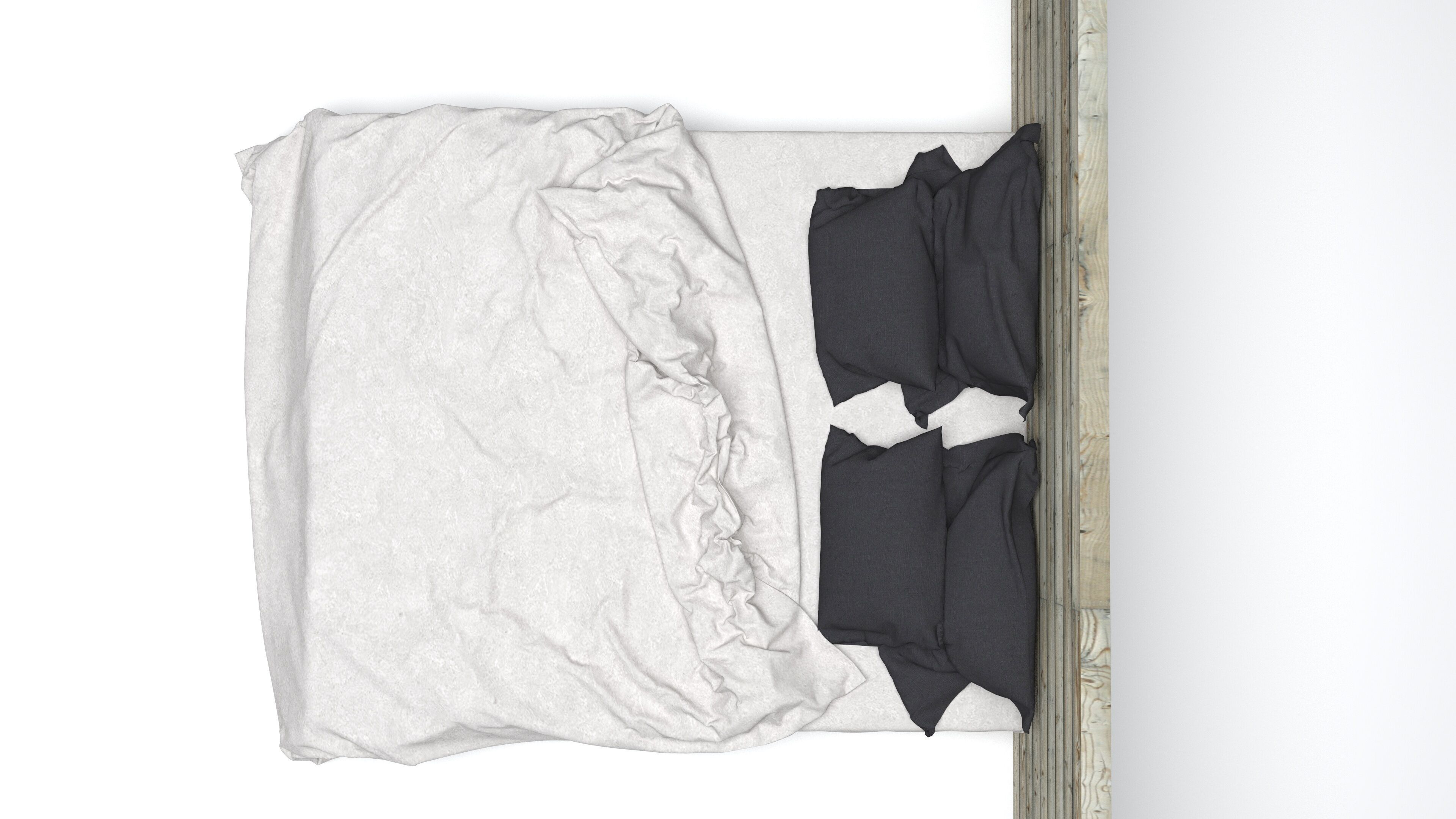 Scandinavian Bed Model 3D model_7