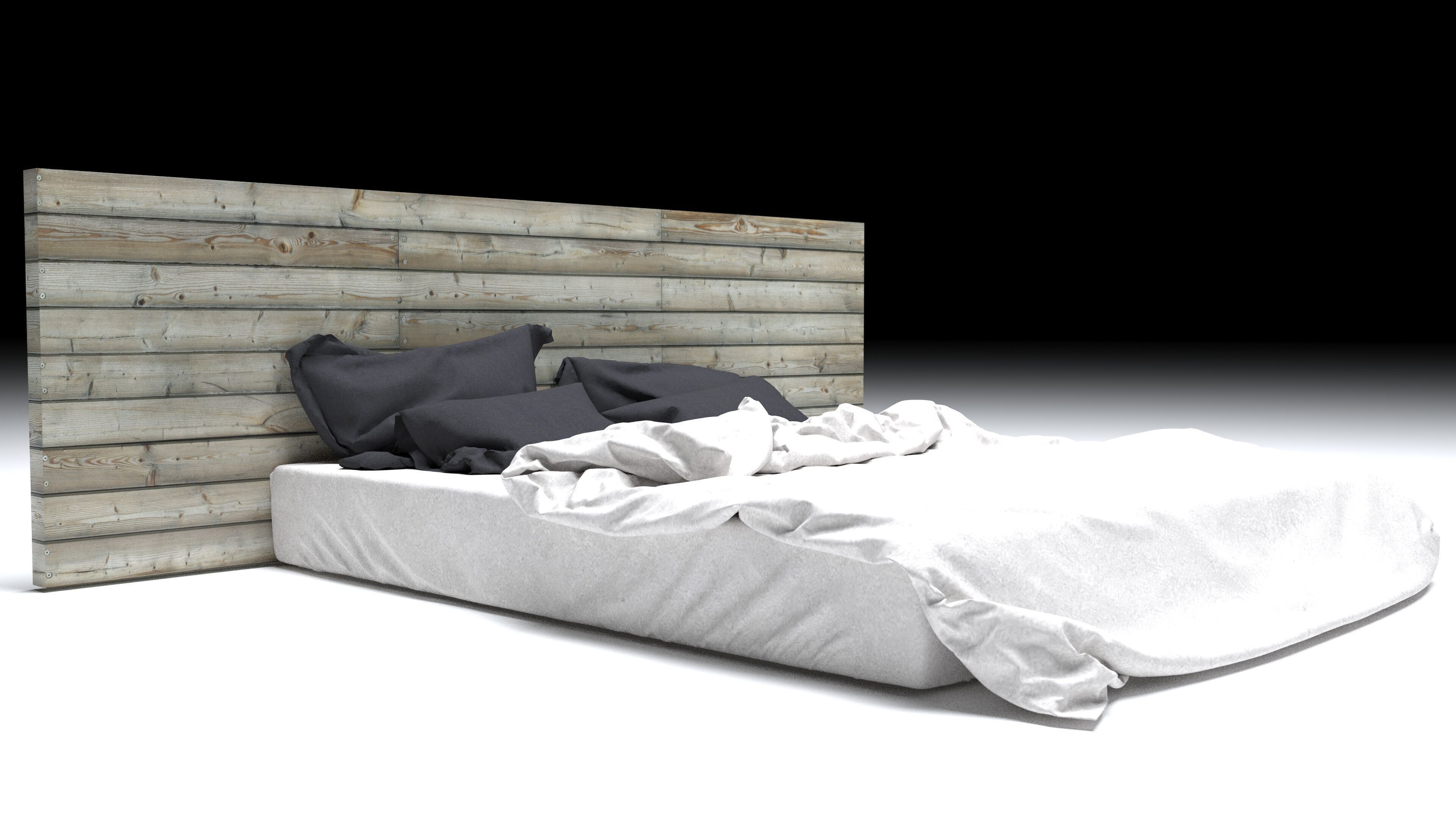Scandinavian Bed Model 3D model_9