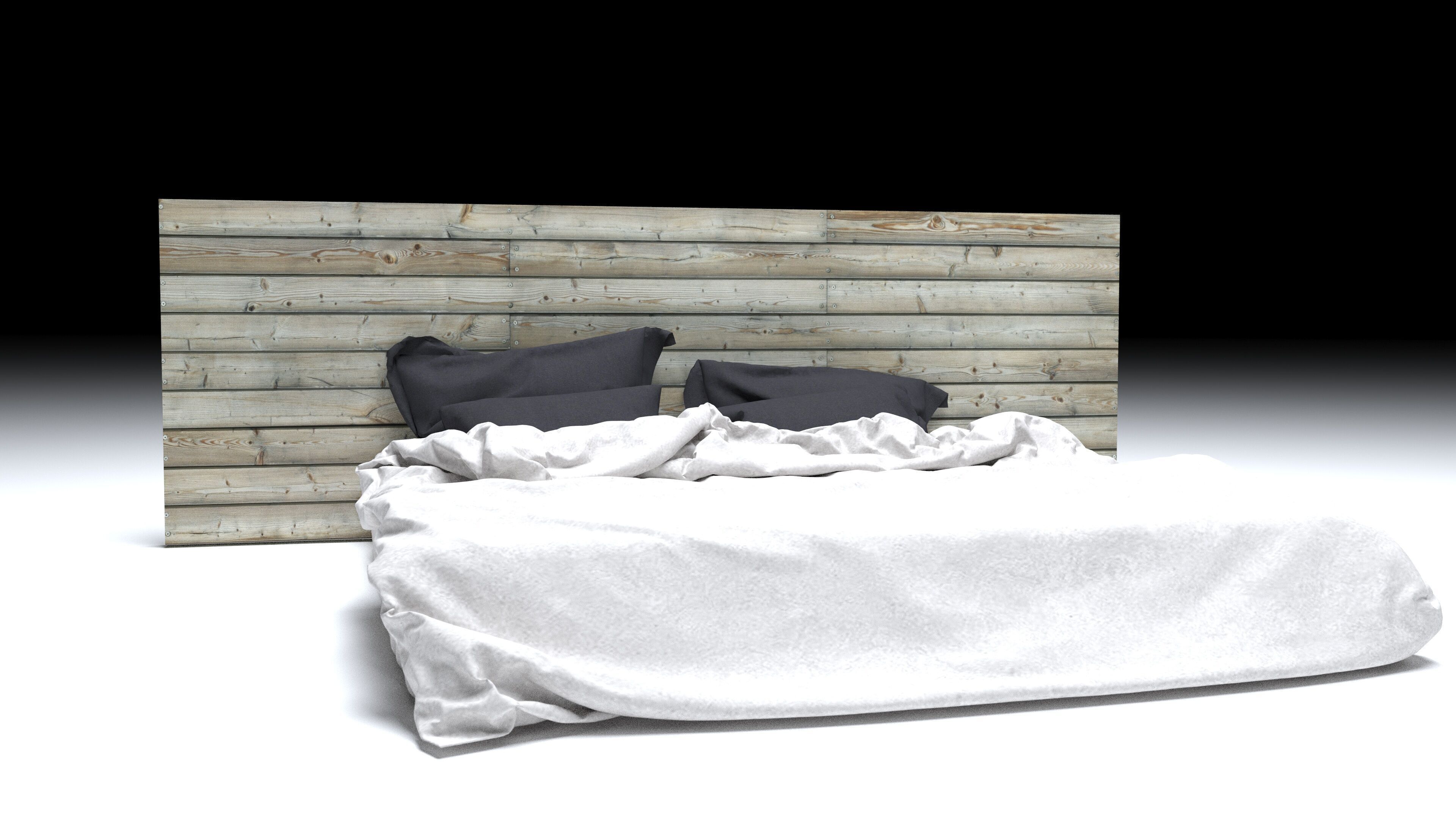Scandinavian Bed Model 3D model_8