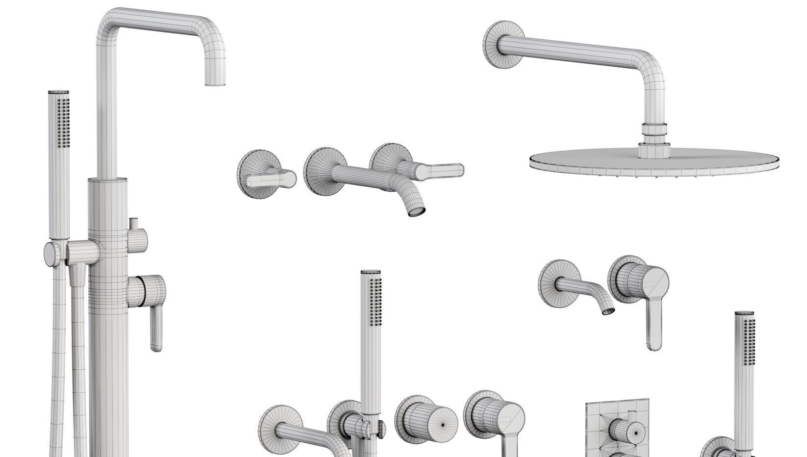 Ritmonio Basin mixers collection Low-poly 3D model_13