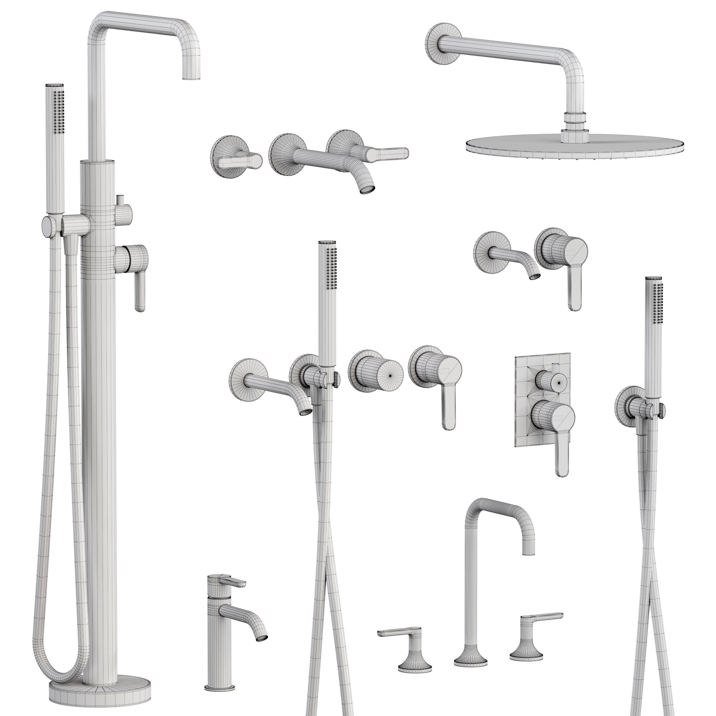 Ritmonio Basin mixers collection Low-poly 3D model_5