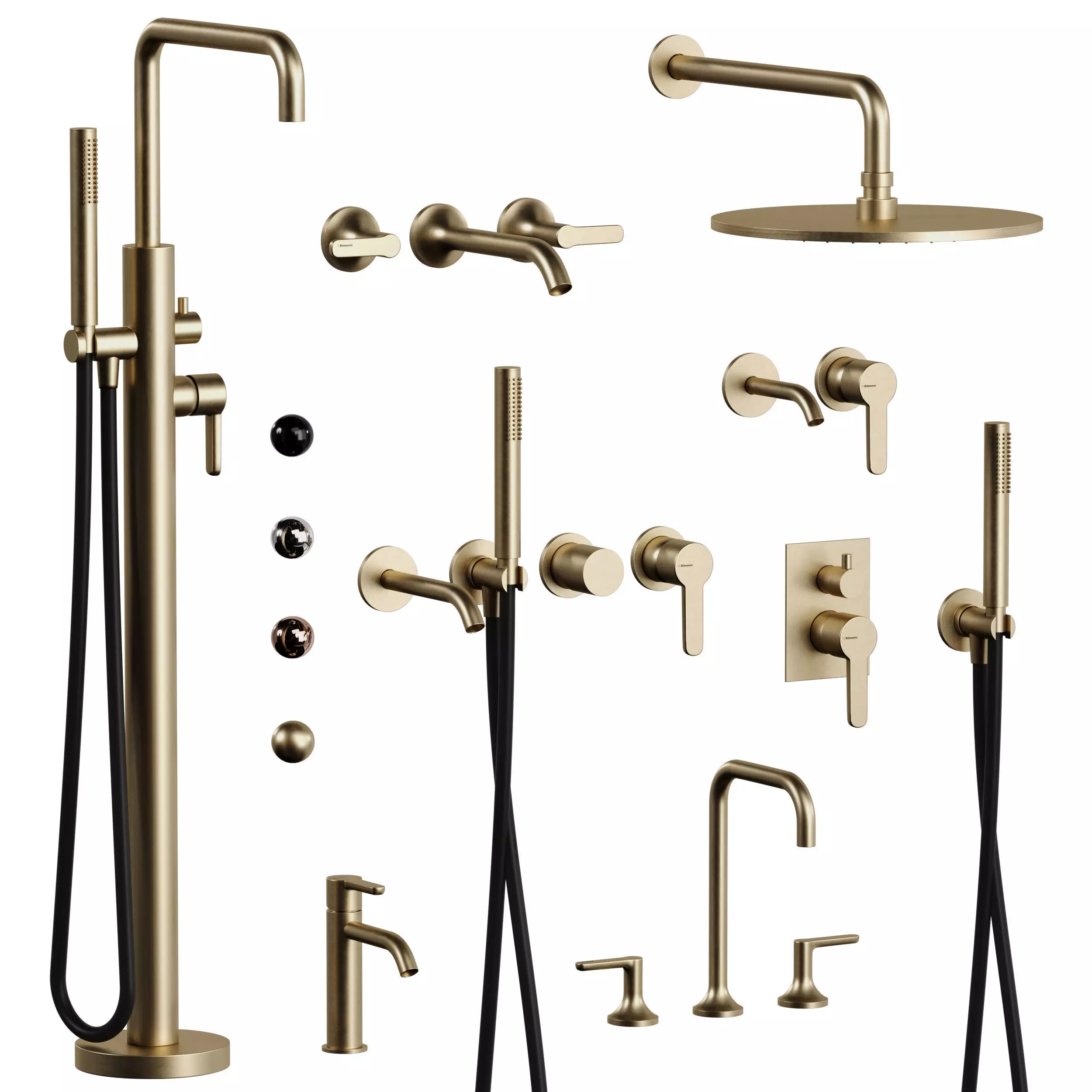 Ritmonio Basin mixers collection Low-poly 3D model_0