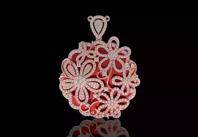 Antique Domed Flower Pendant