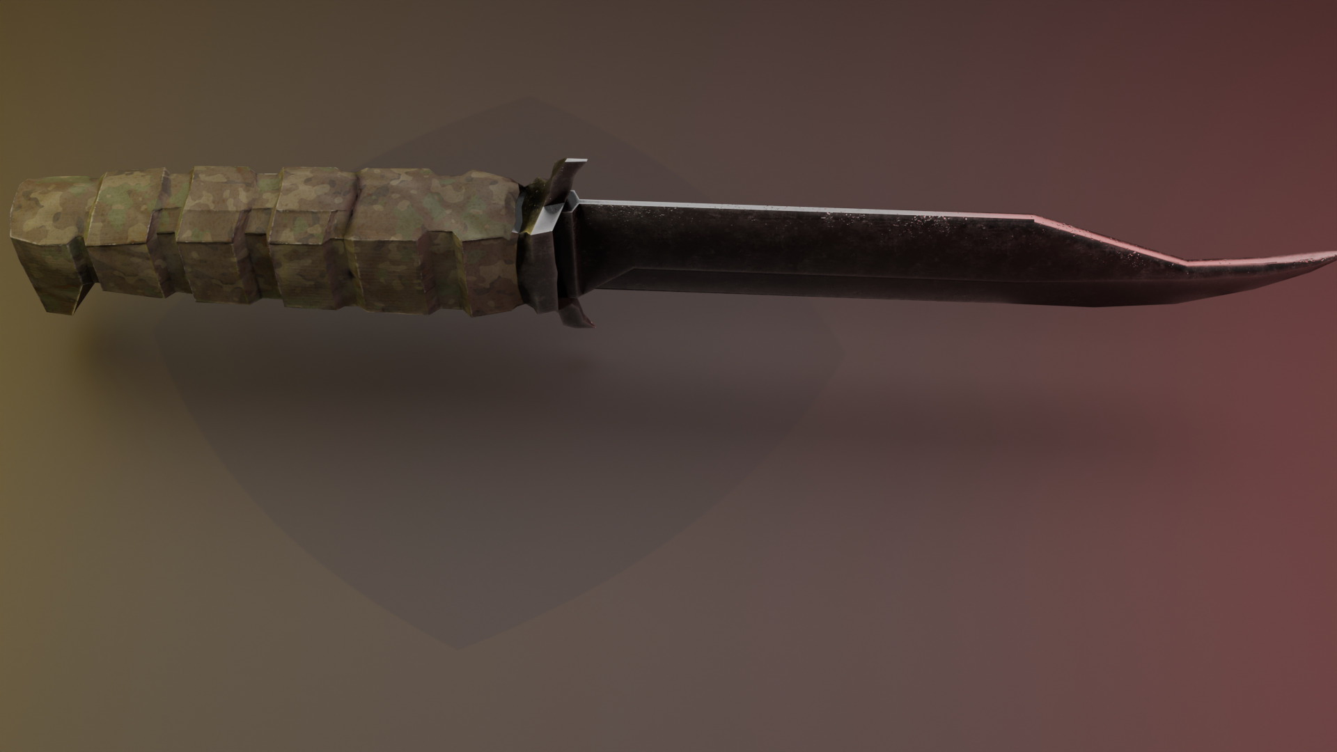 Knife Low-poly 3D model_1