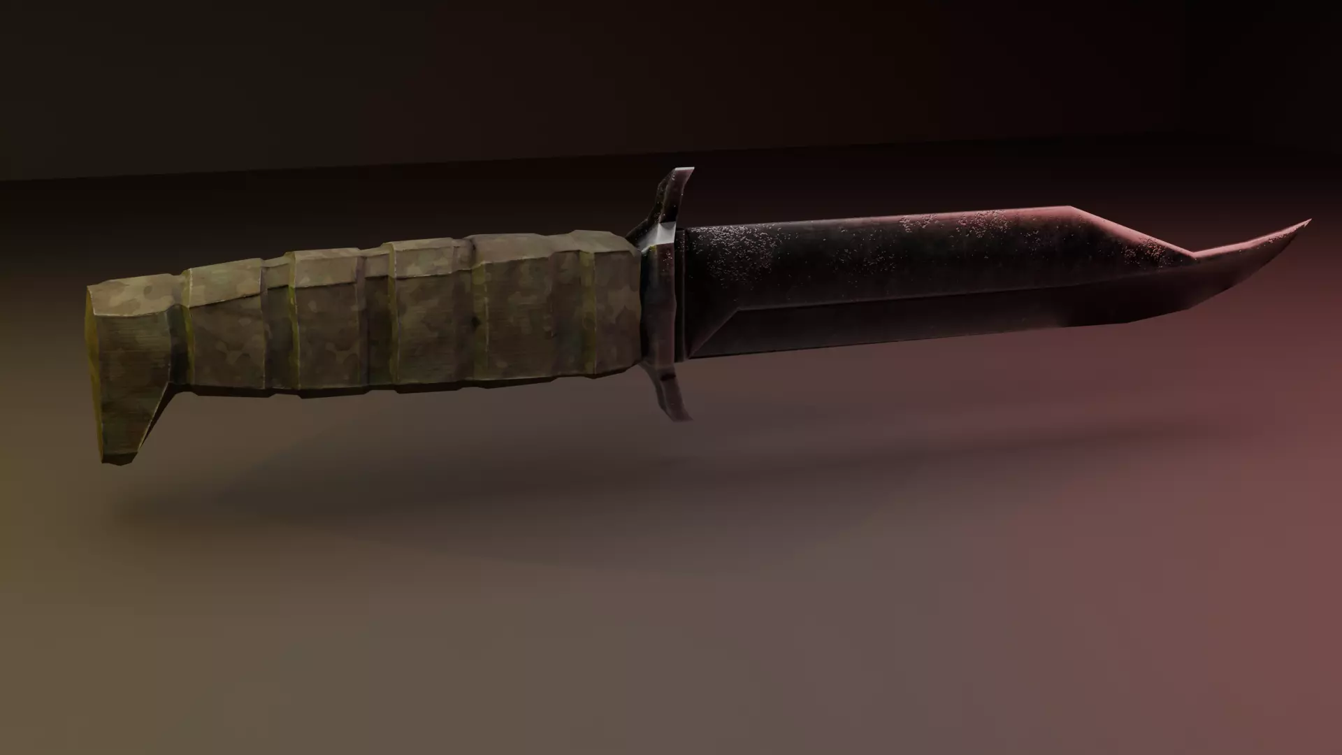 Knife Low-poly 3D model_0