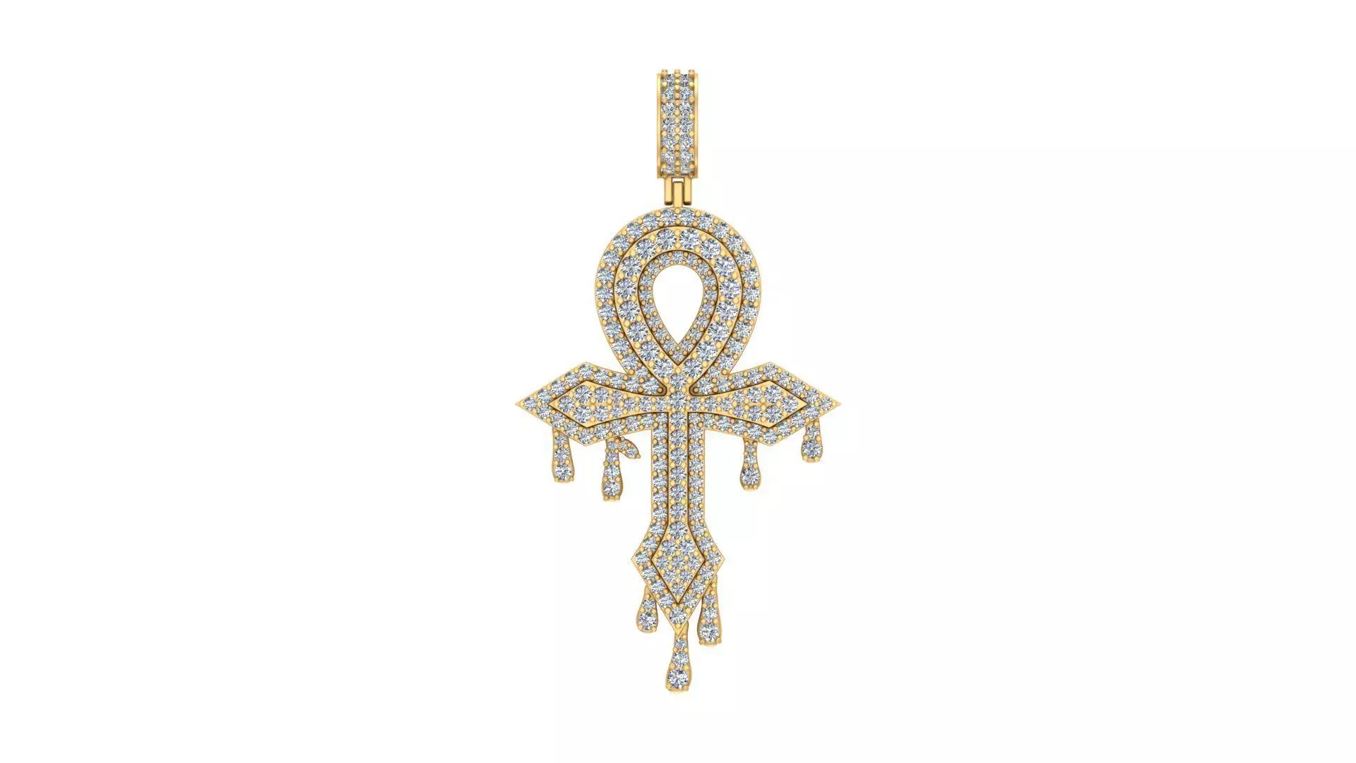 Dripping Ankh Cross Pendant 3D print model