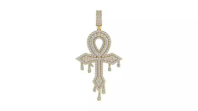 Dripping Ankh Cross Pendant
