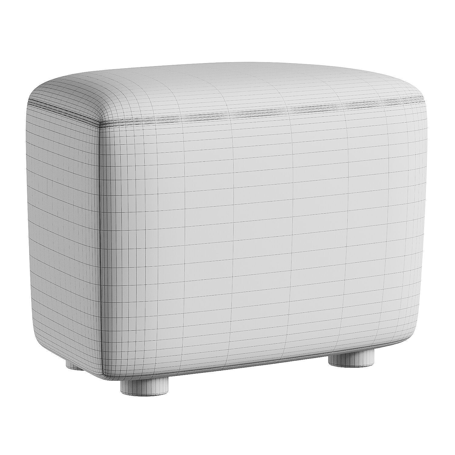 pouf fabric dado 3D model_3