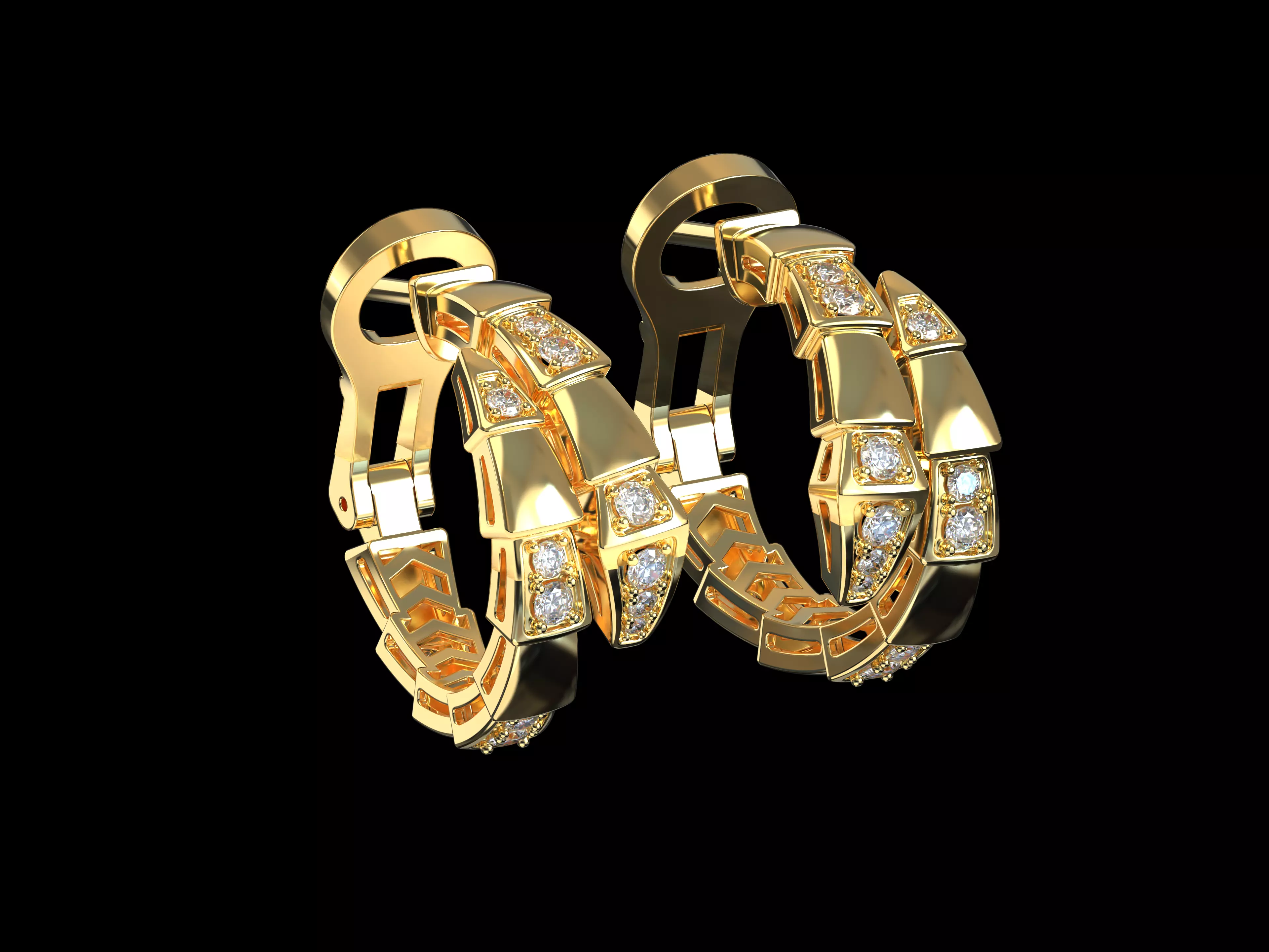 Bvlgari Snake Serpenti Earrings 3D print model 3D print model_0