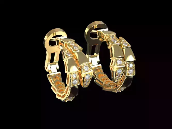 Bvlgari Snake Serpenti Earrings 3D print model