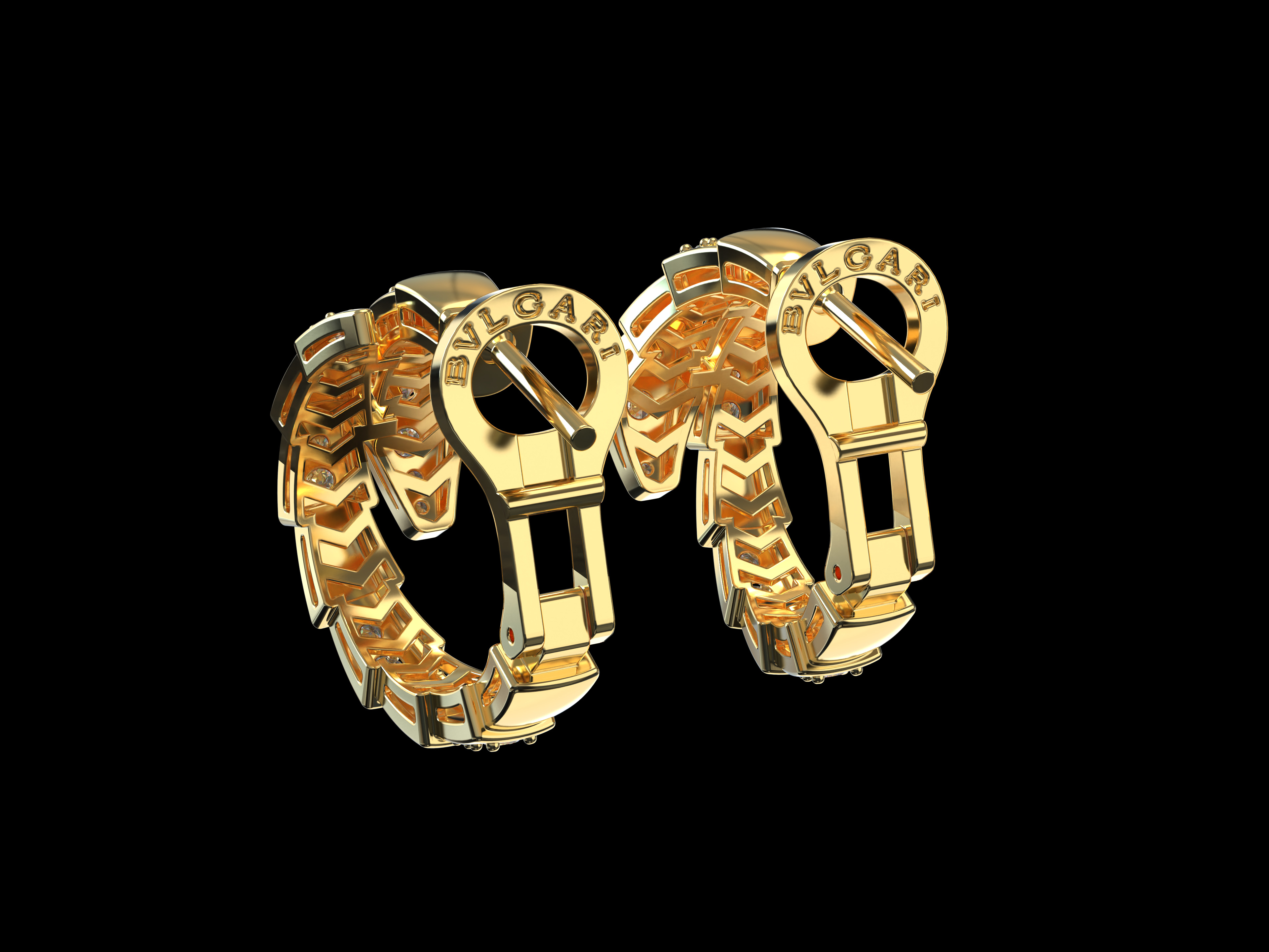 Bvlgari Snake Serpenti Earrings 3D print model 3D print model_3