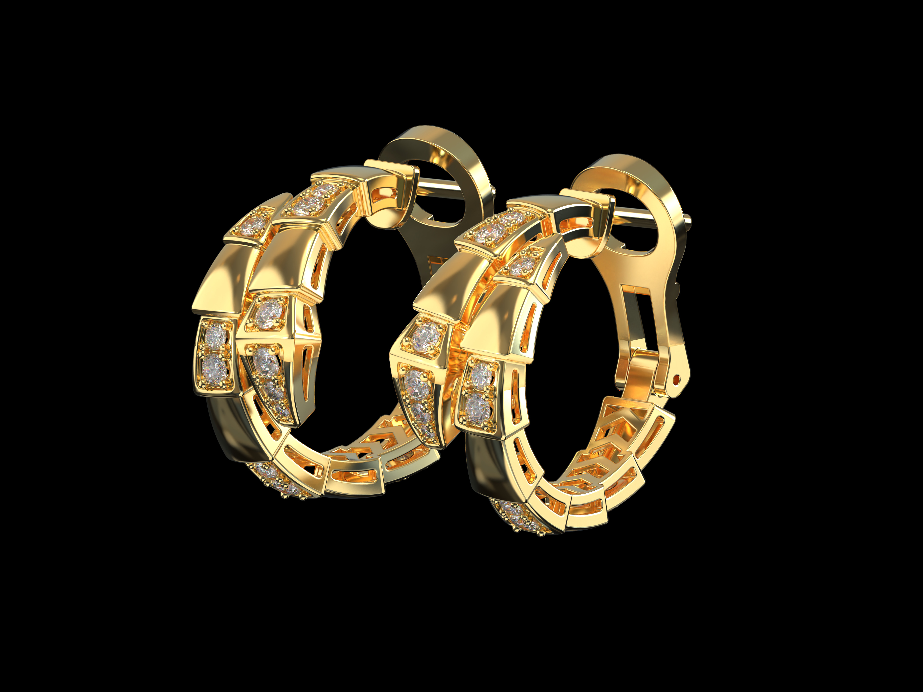 Bvlgari Snake Serpenti Earrings 3D print model 3D print model_1