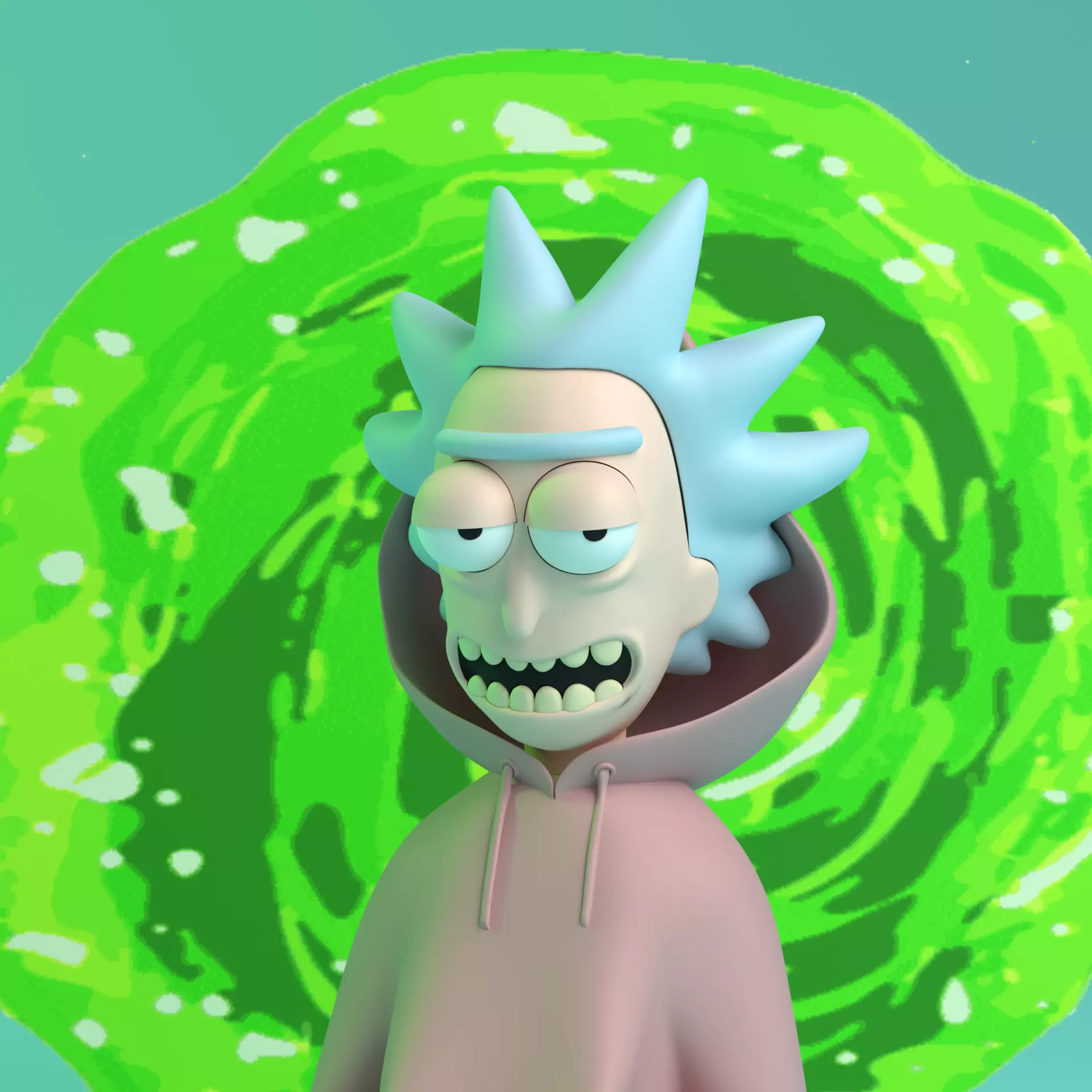 Rick Head Urban Vibes for Bugs Bunny - Multicolor - 3MF 3D print model_0