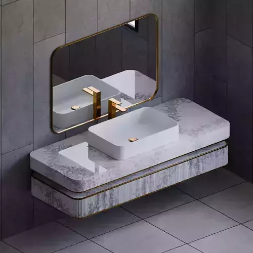Premium Bathroom Furniture Set - Luxelav Alora 3D Model 3D model