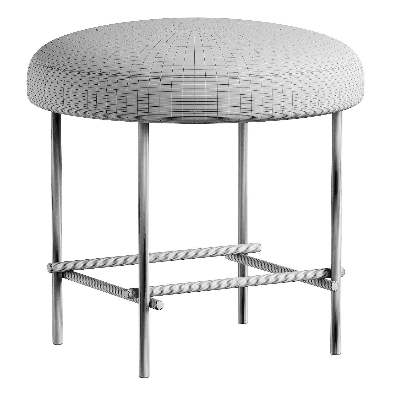 pouf long brown 3D model_3