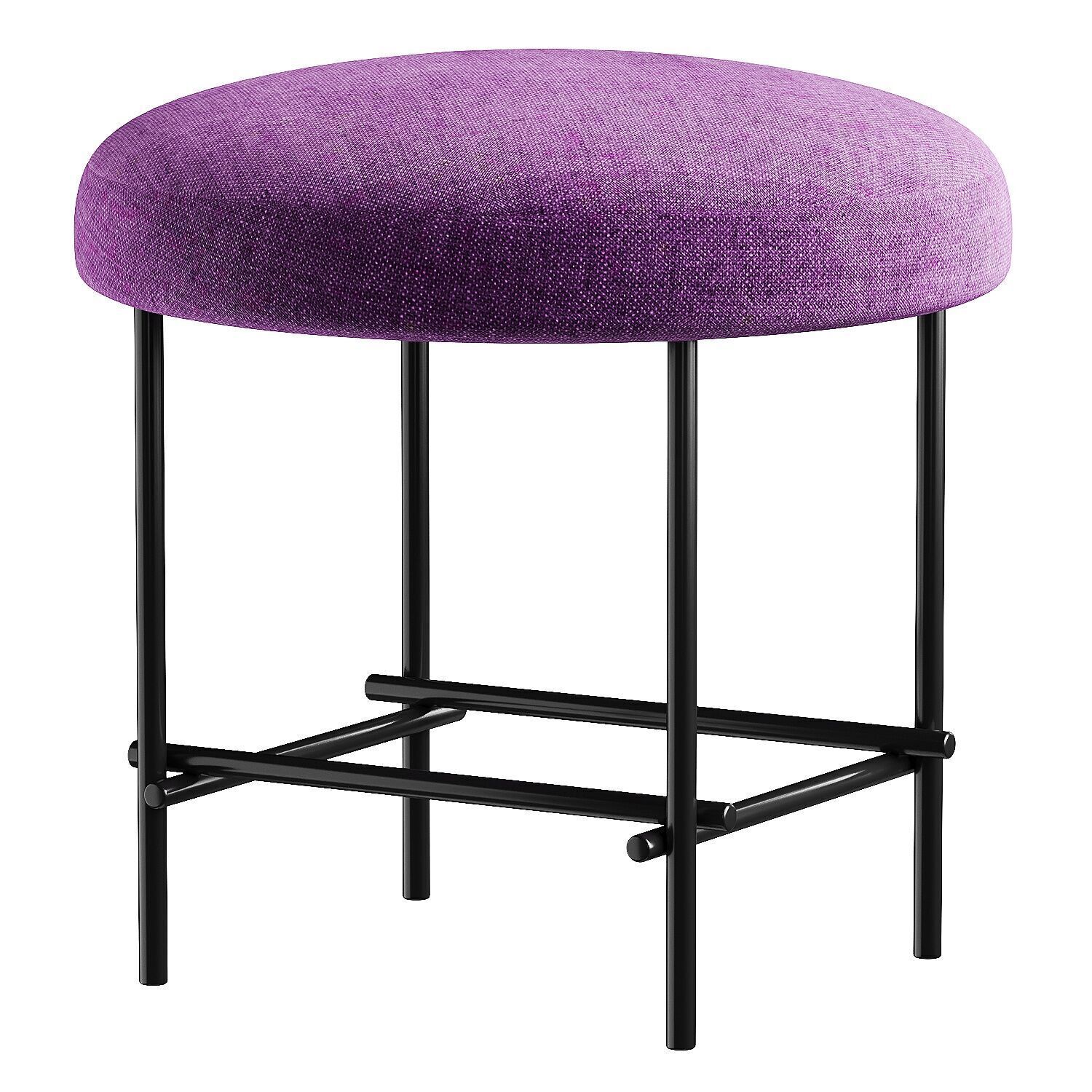 pouf long brown 3D model_2