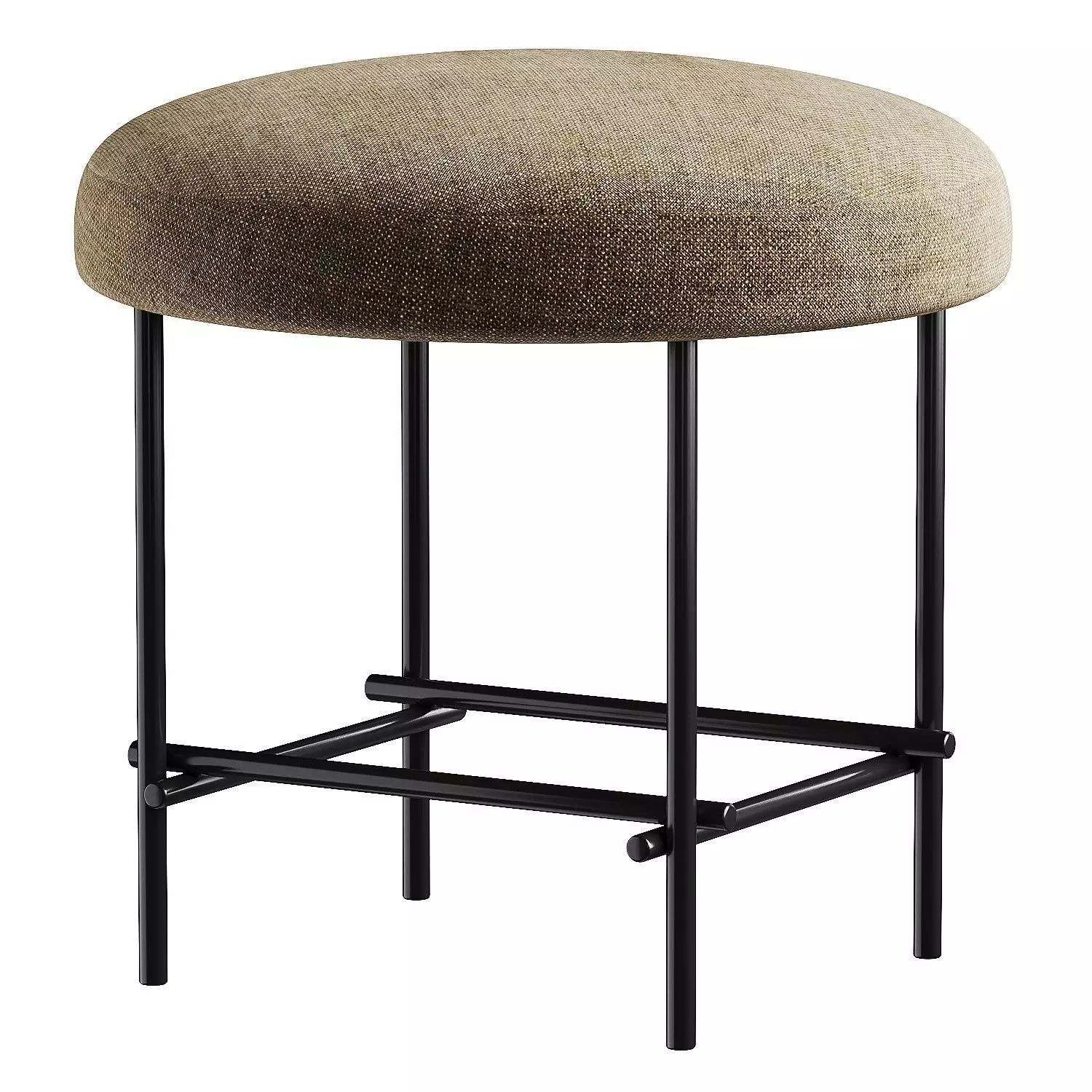 pouf long brown 3D model_0