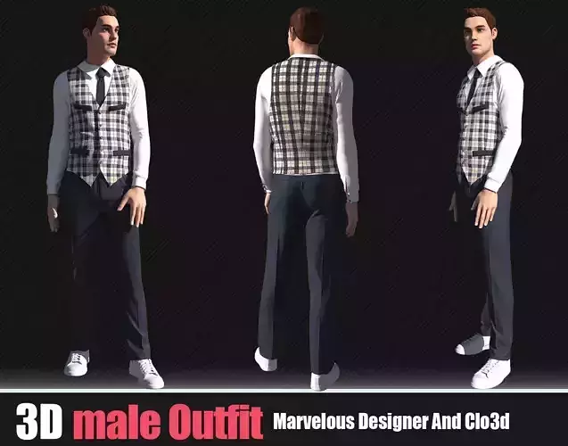 3D Men Outfit In Marvelous Designer 