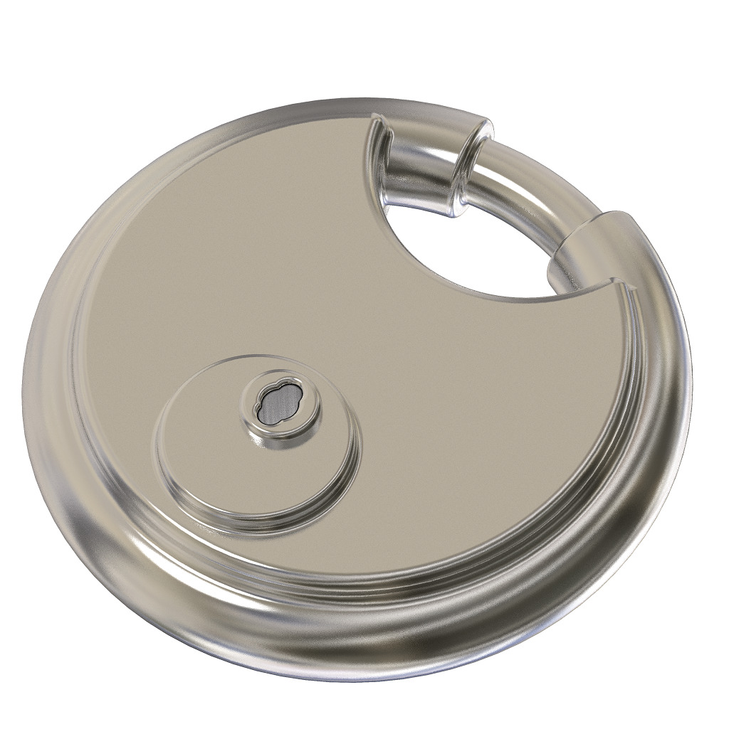 Steel Round Padlock 3D print model_2