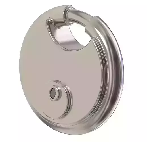 Steel Round Padlock 3D print model