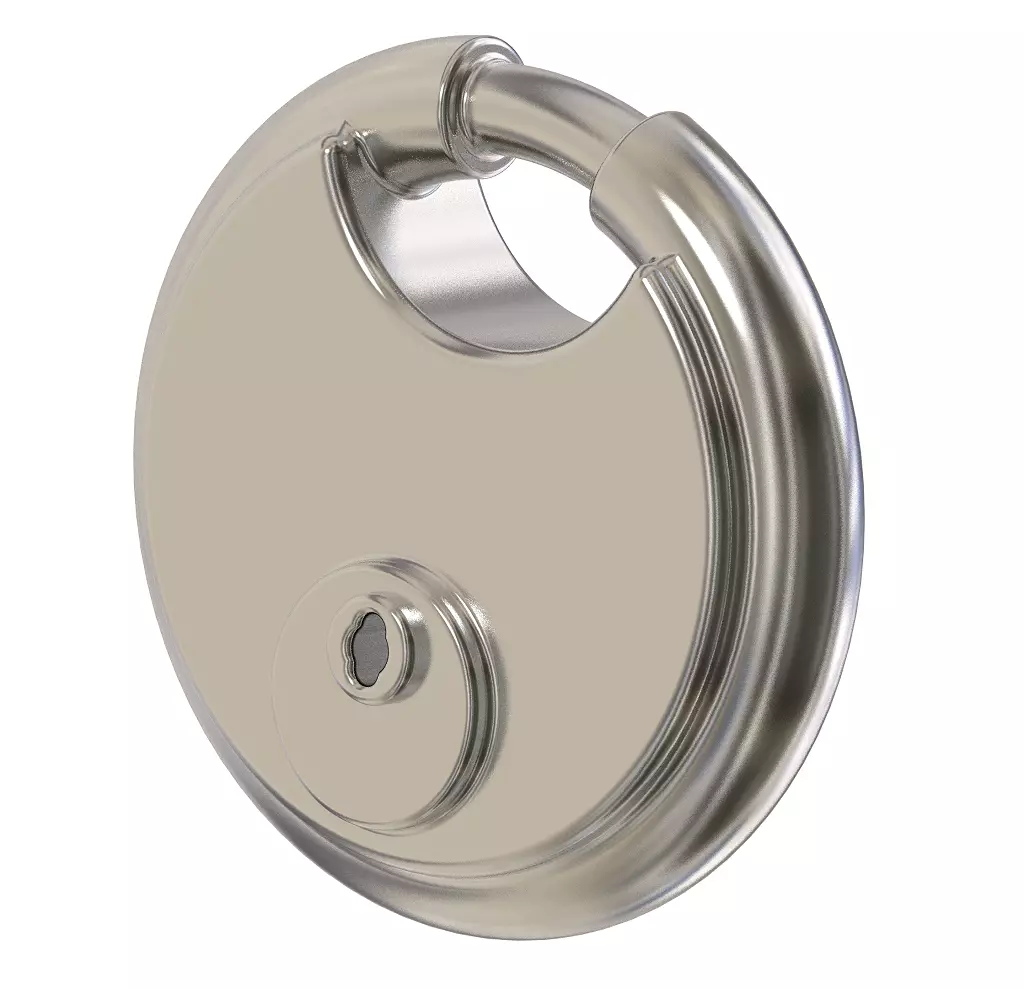 Steel Round Padlock 3D print model_0