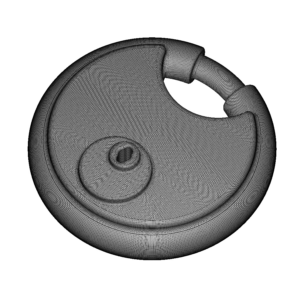 Steel Round Padlock 3D print model_3