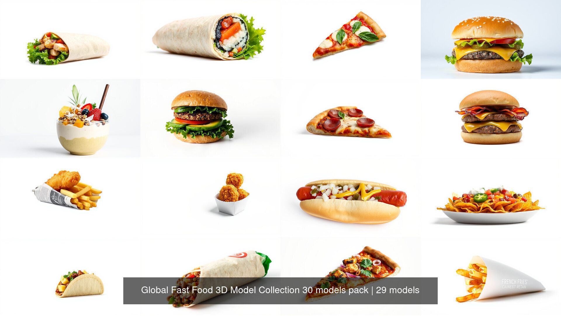 Global Fast Food 3D Model Collection 30 models pack _87