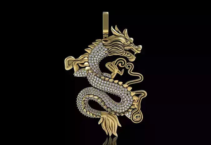 Antique Dragon Diamond Pendant