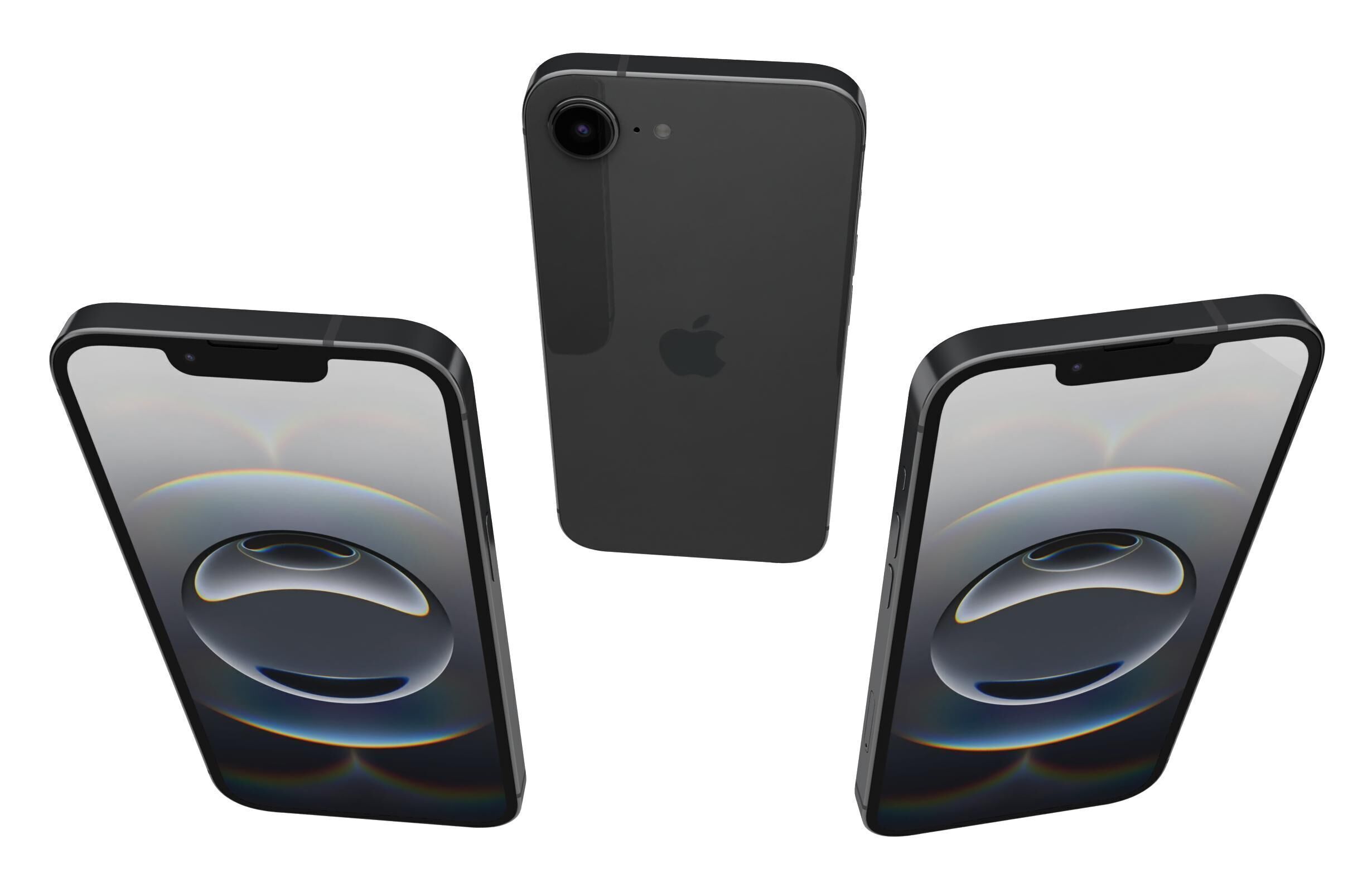 Apple iPhone 16e Black 3D model_9