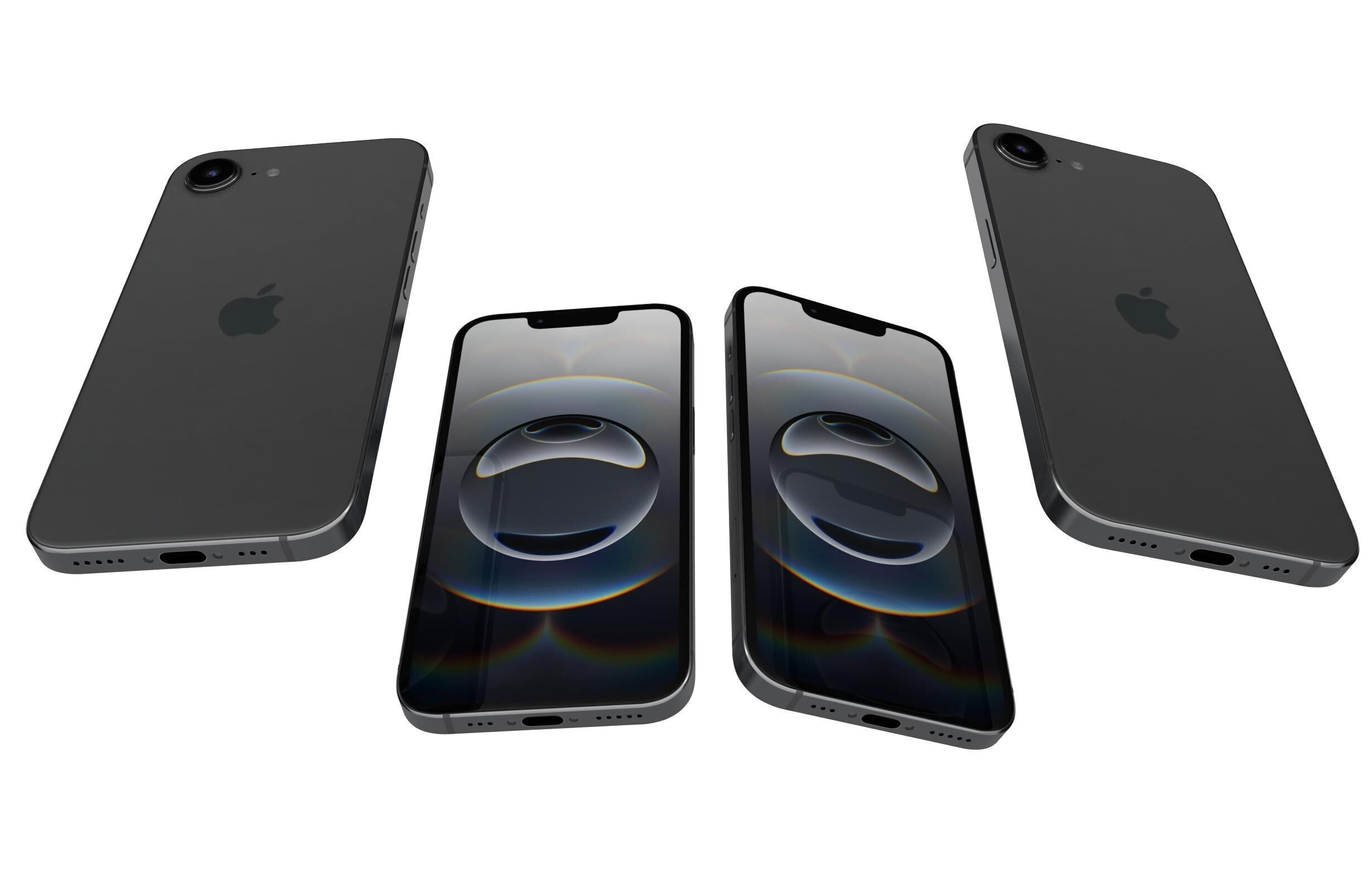 Apple iPhone 16e Black 3D model_22