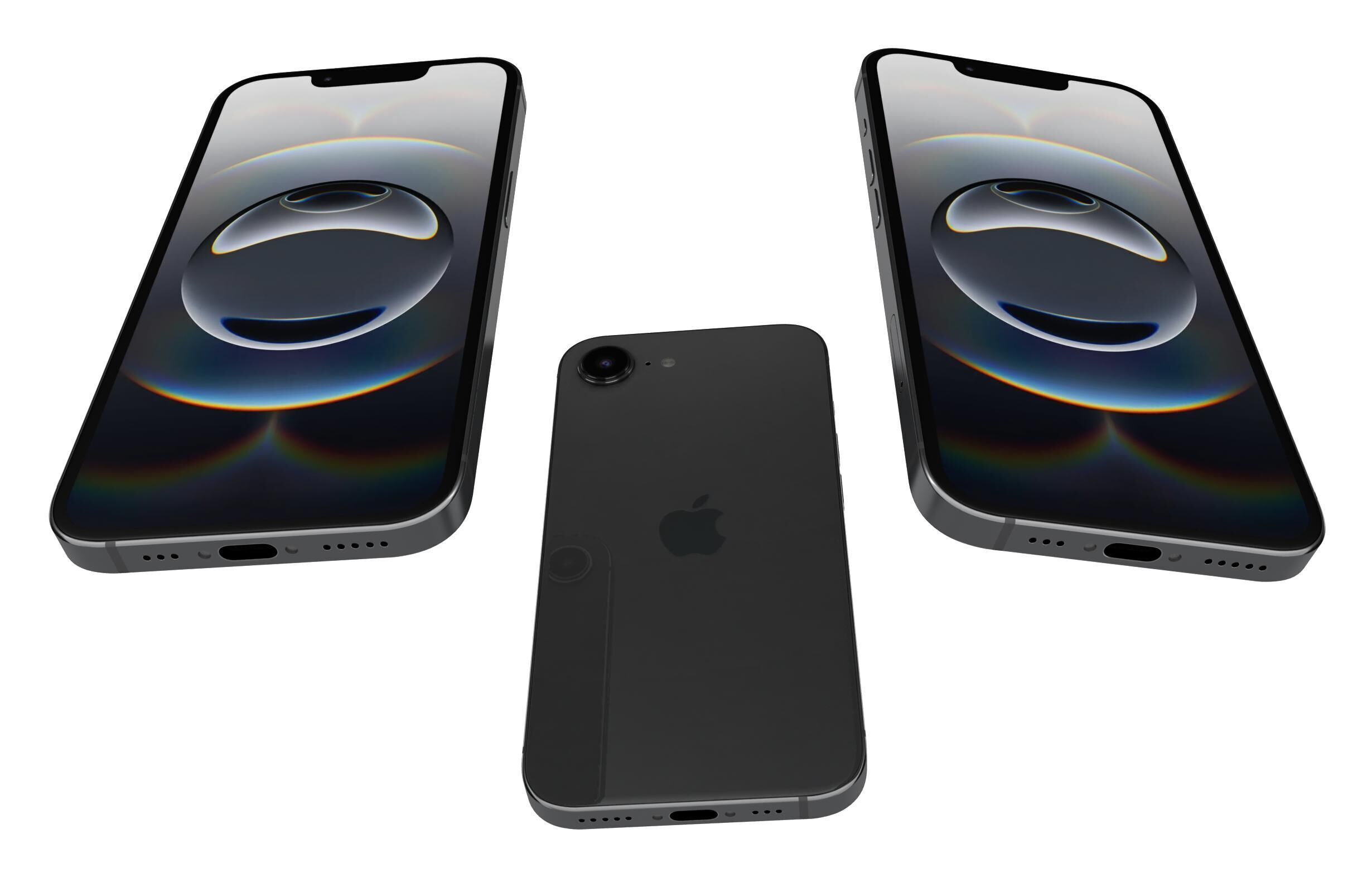 Apple iPhone 16e Black 3D model_19
