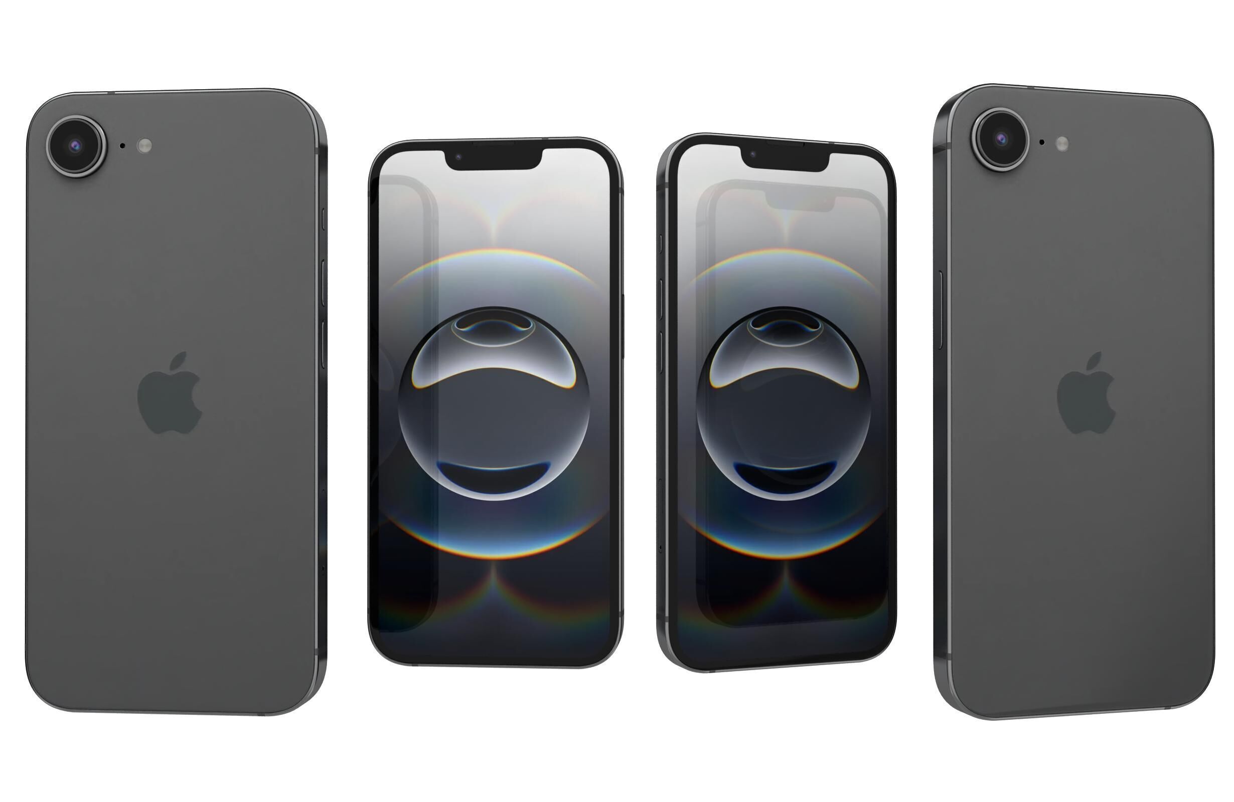 Apple iPhone 16e Black 3D model_1