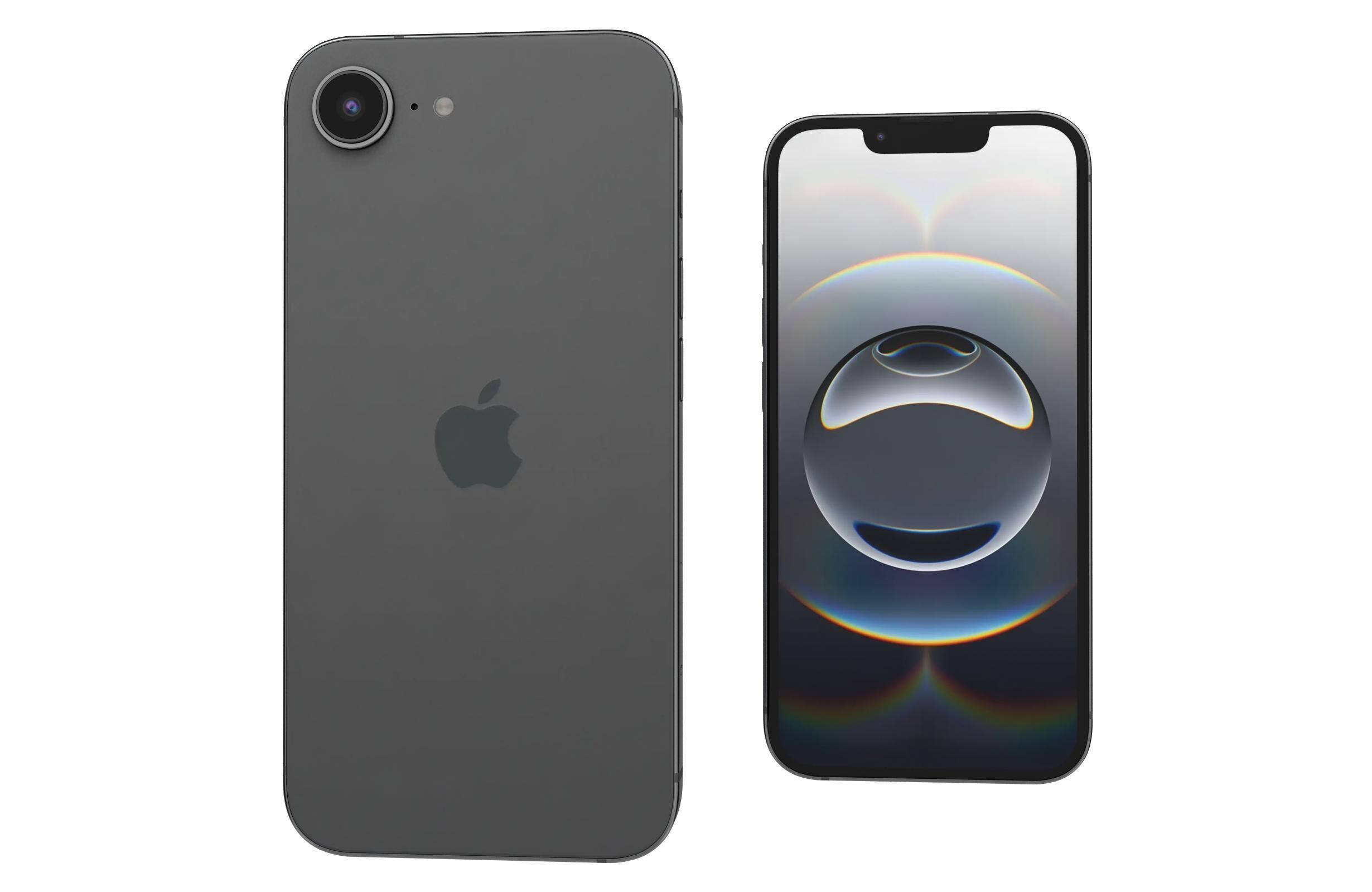 Apple iPhone 16e Black 3D model_24