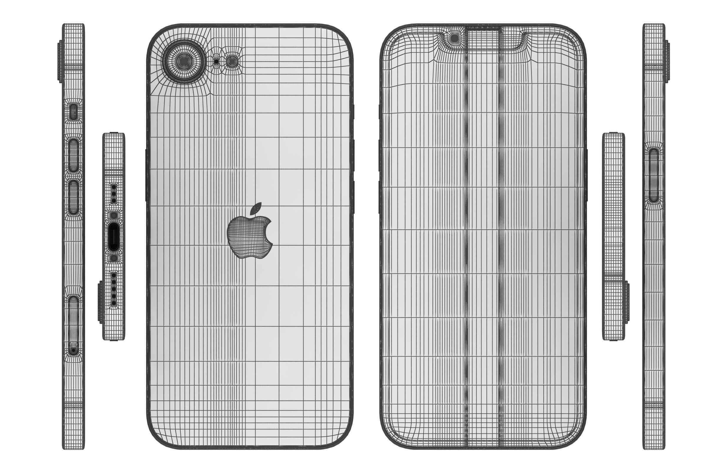 Apple iPhone 16e Black 3D model_11